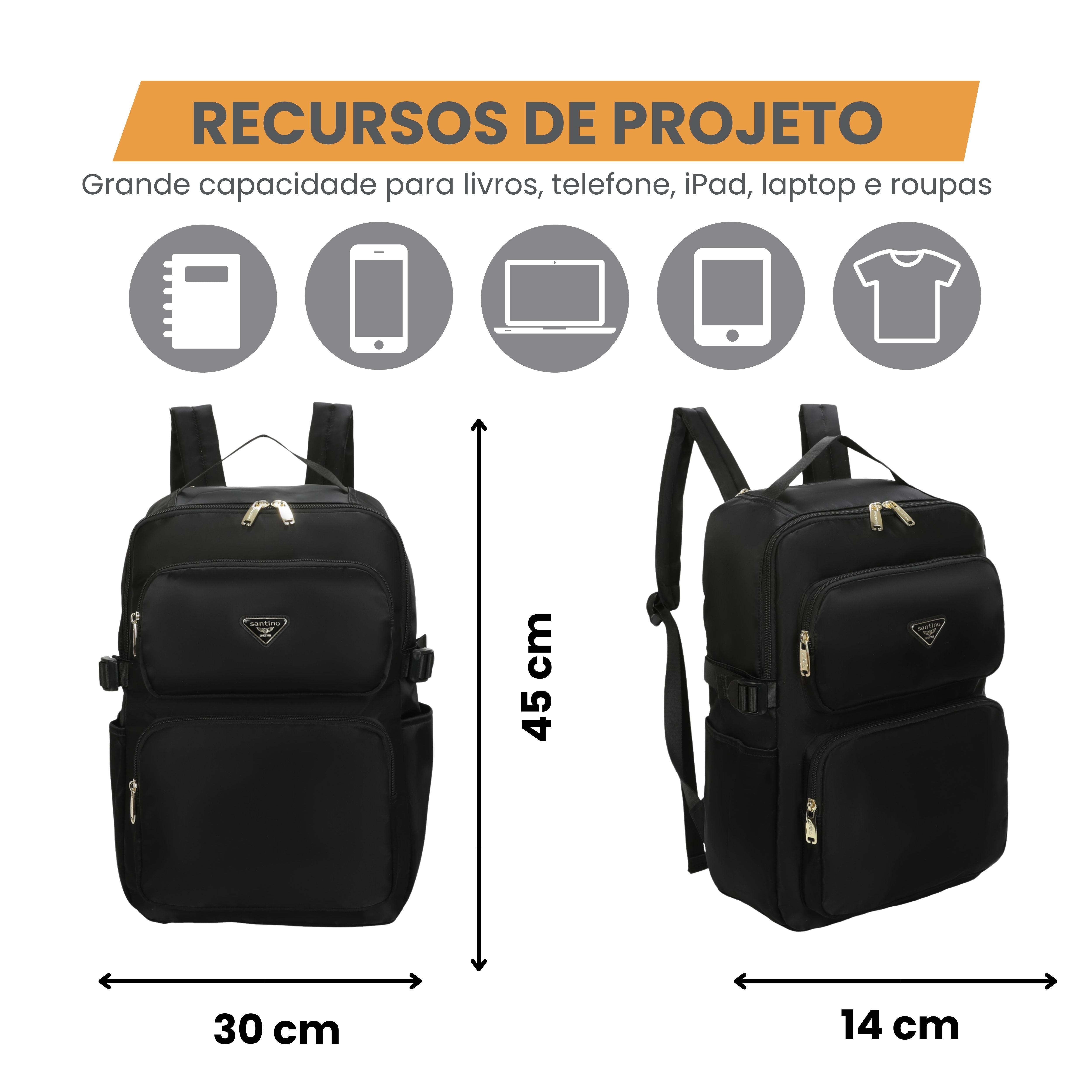 Hazel Santino Backpack Bag - SAB410U01 - Black