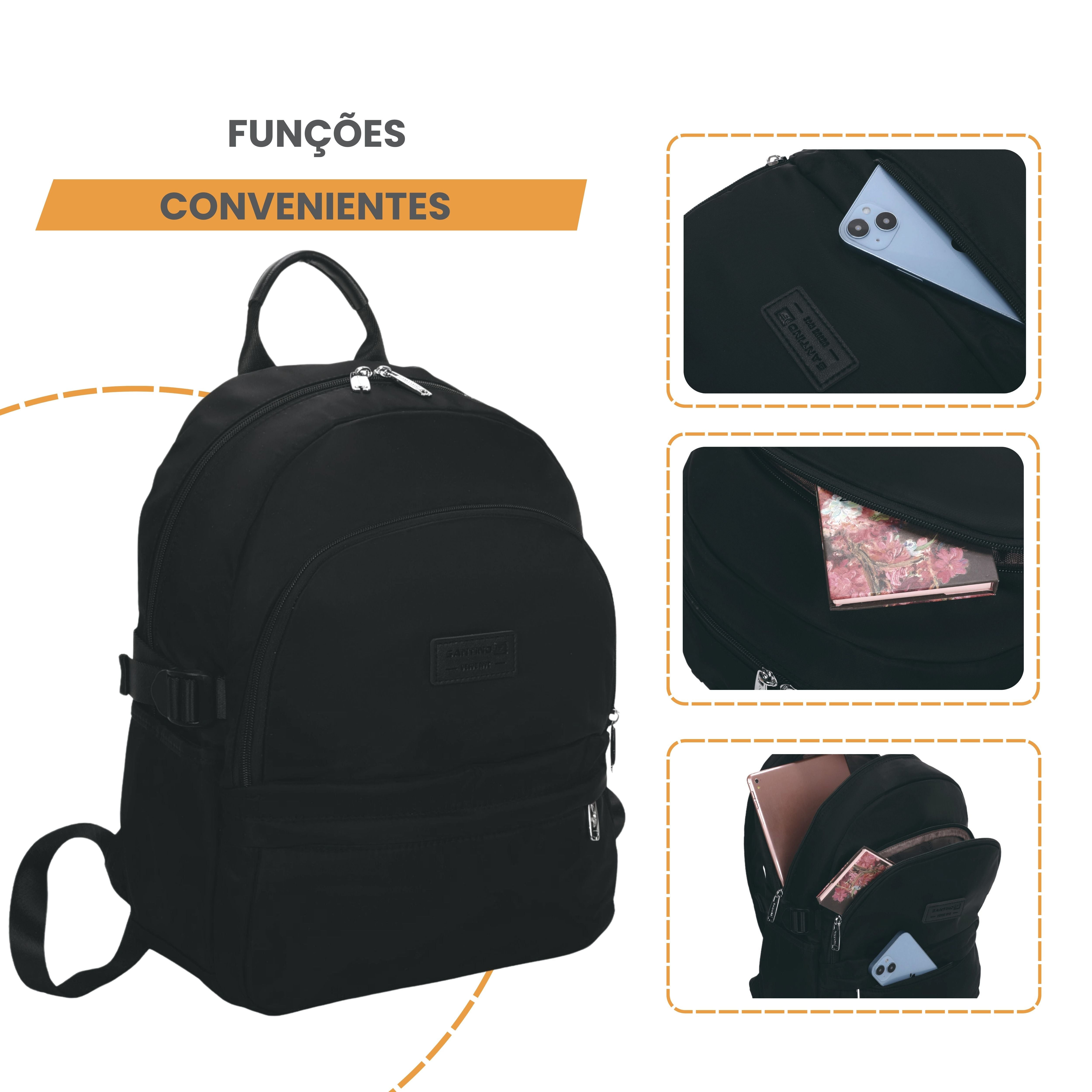 Santino Freesia Backpack Bag - SAB411U01 - Black