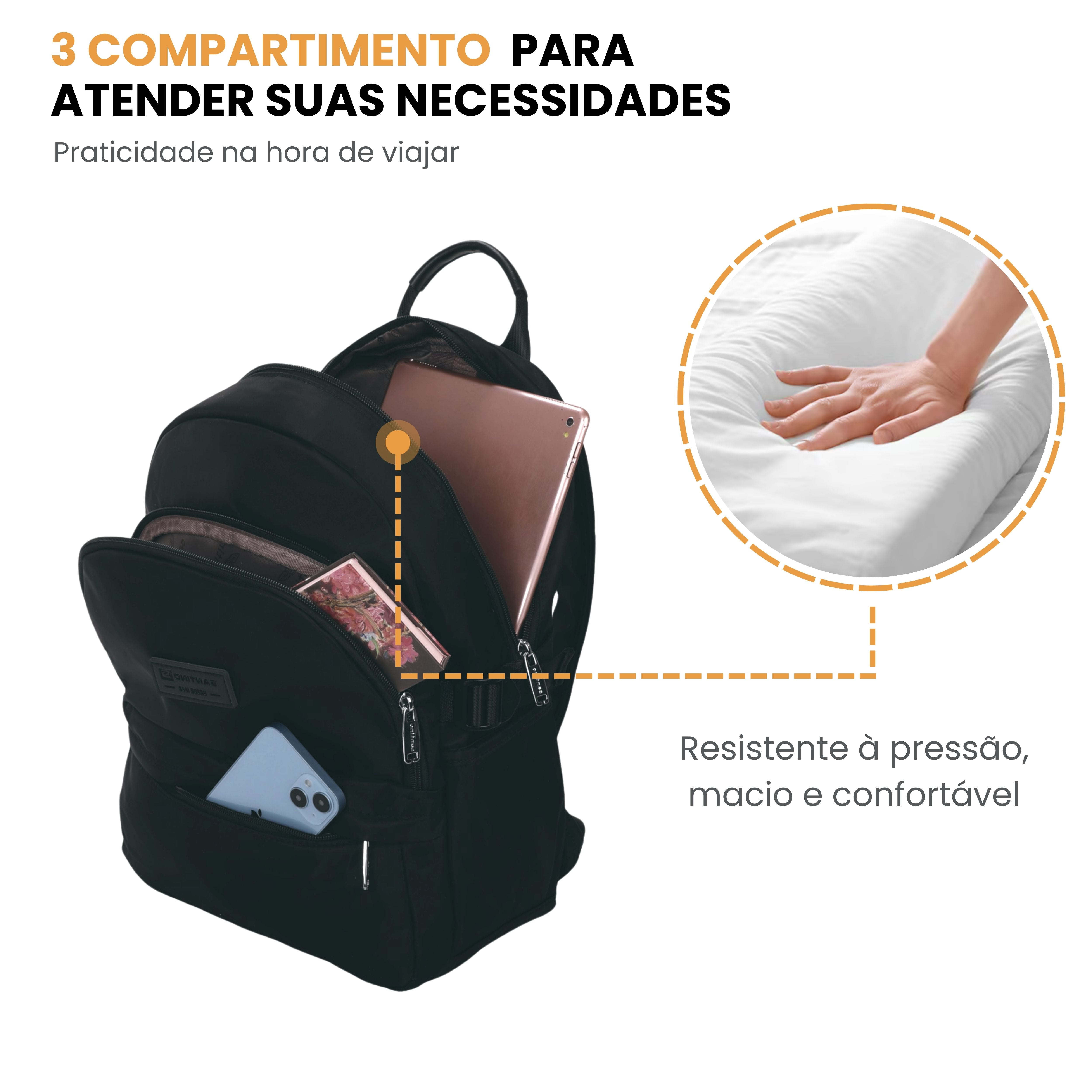 Santino Freesia Backpack Bag - SAB411U01 - Black