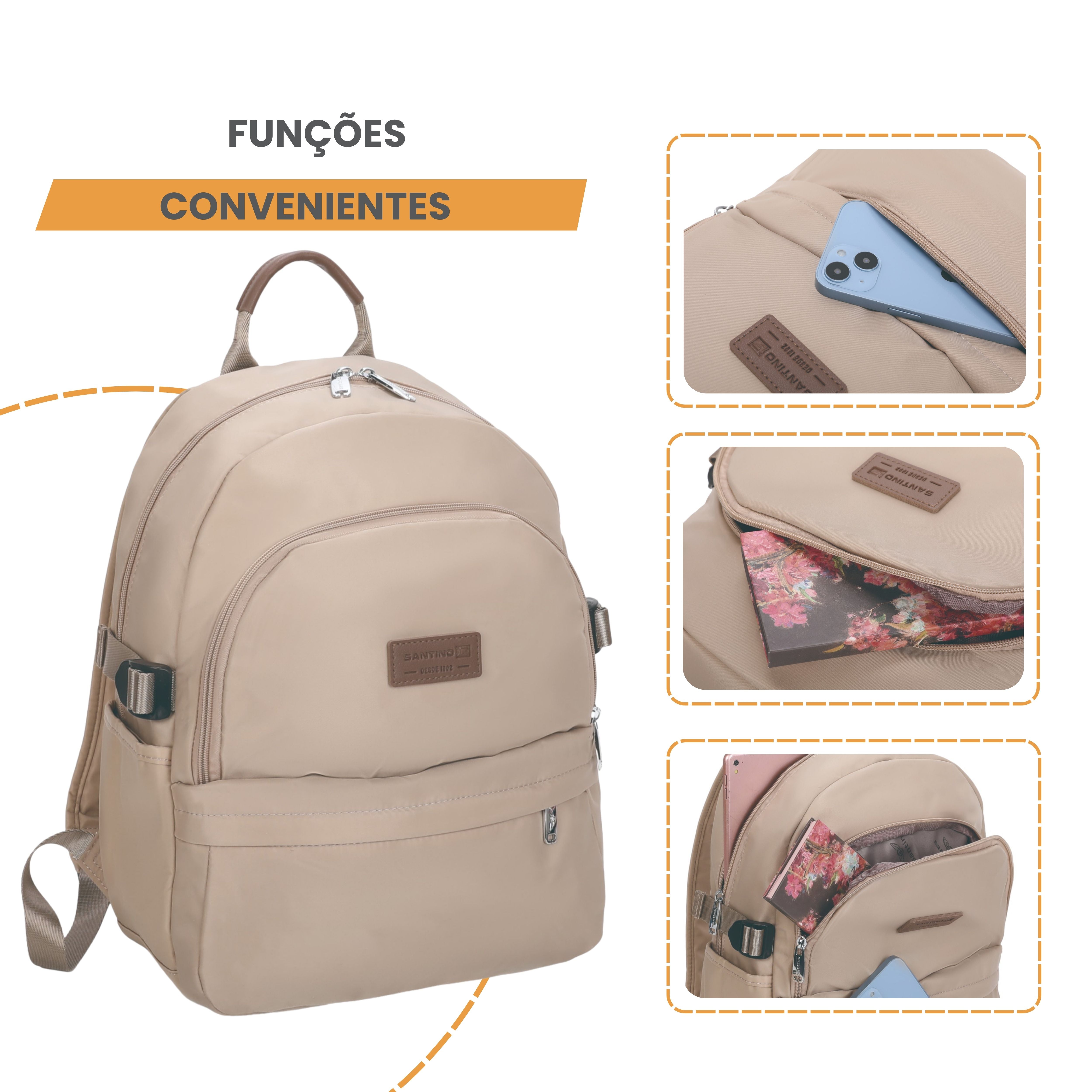 Santino Freesia Backpack Bag - SAB411U06 - Beige