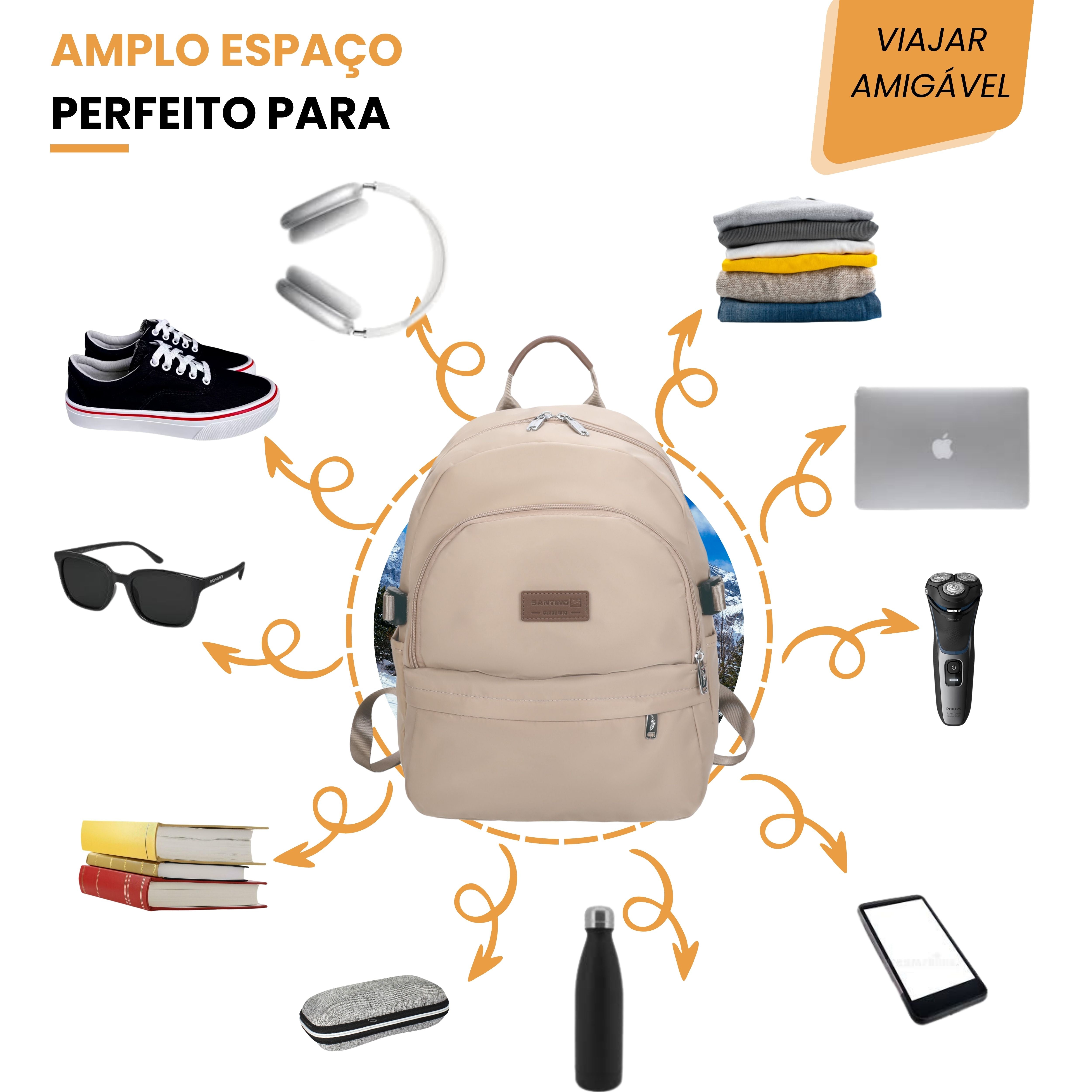 Santino Freesia Backpack Bag - SAB411U06 - Beige