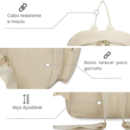 Amarílis Nylon Santino Beige Backpack Bag SAB412U06