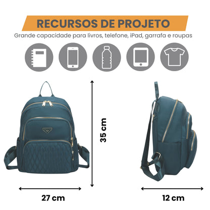 Amarílis Nylon Santino Backpack Bag Turquoise Blue SAB412U15