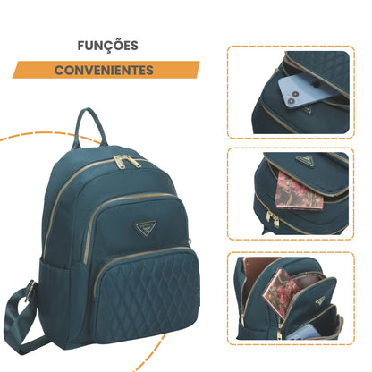 Amarílis Nylon Santino Backpack Bag Turquoise Blue SAB412U15