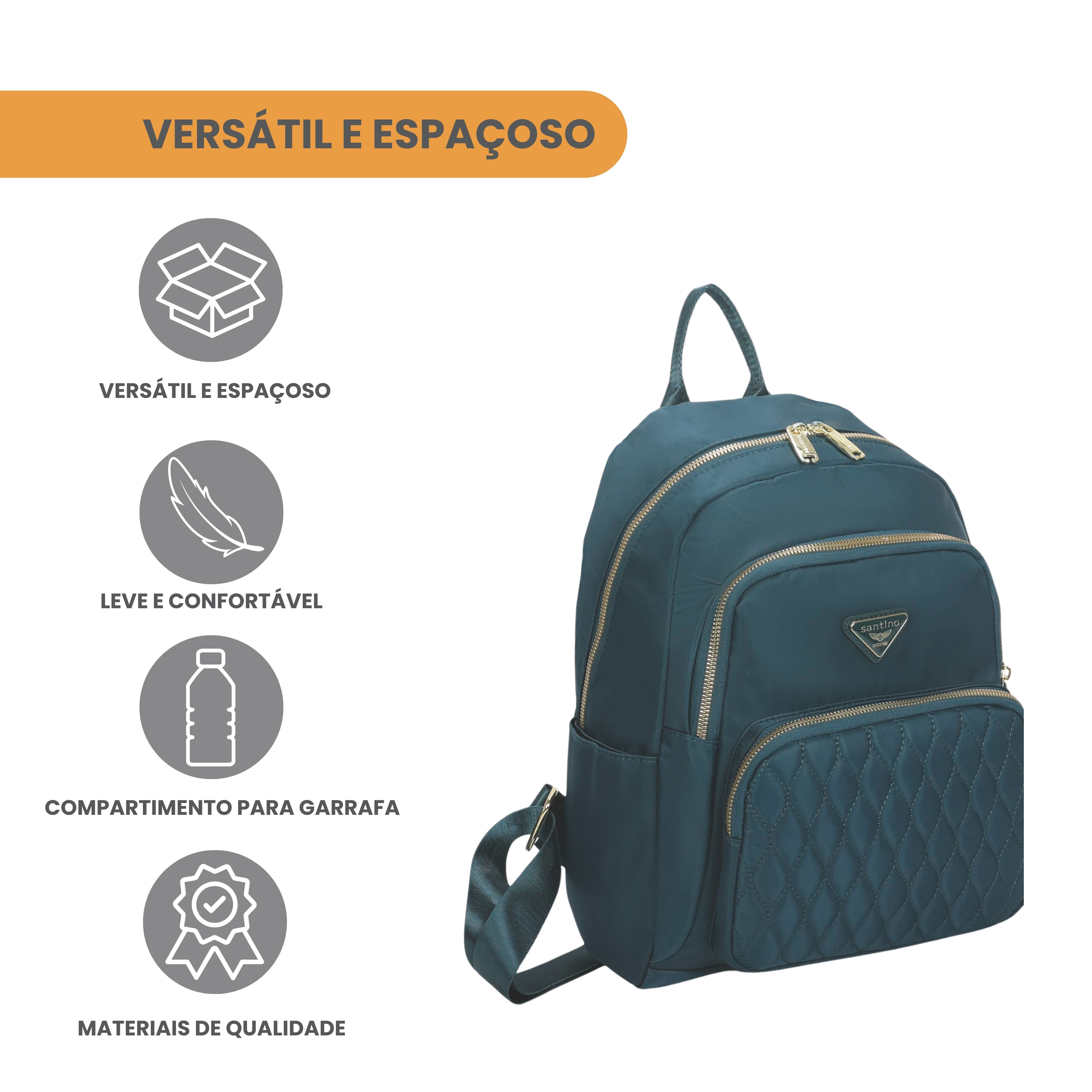 Amarílis Nylon Santino Backpack Bag Turquoise Blue SAB412U15