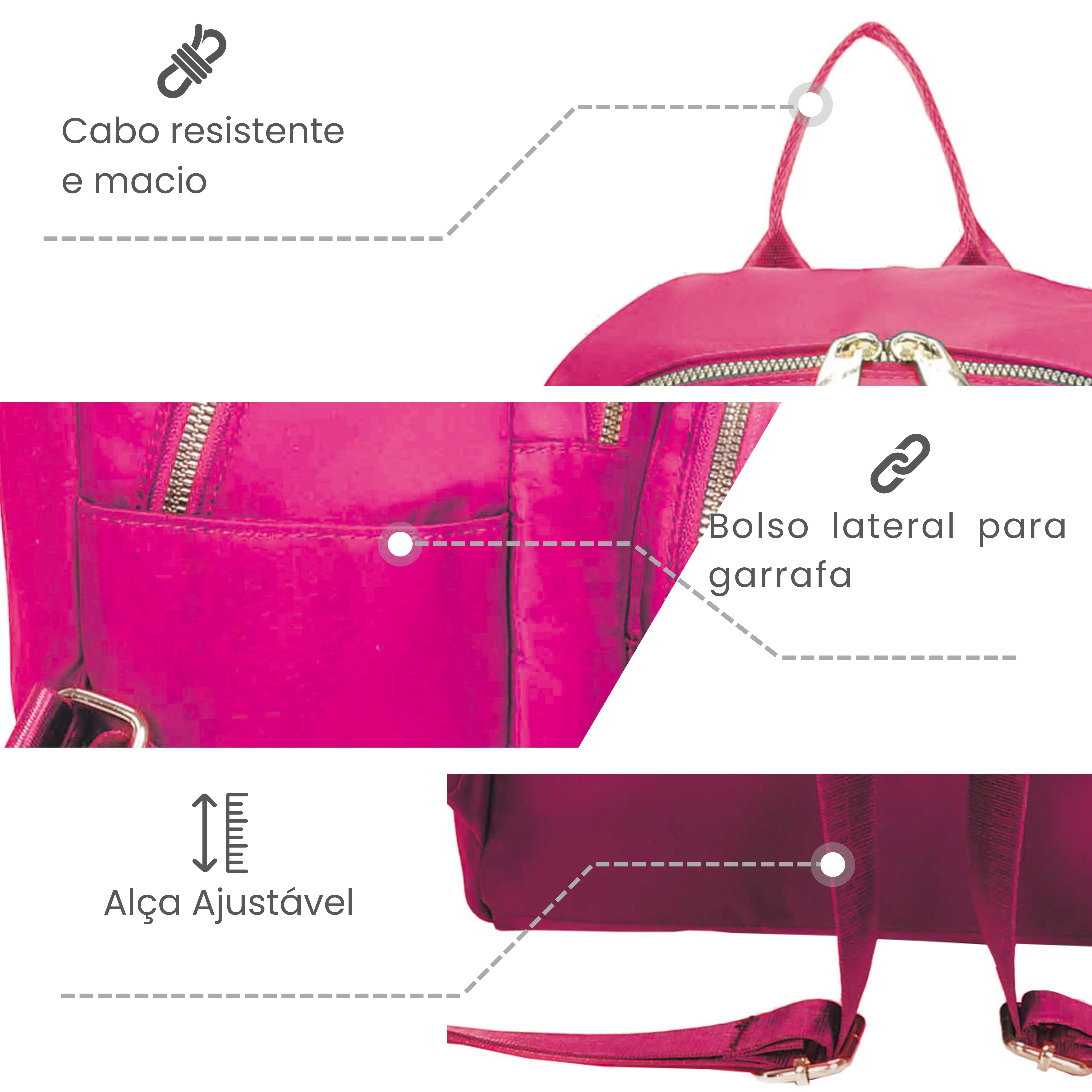 Amarílis Nylon Santino Pink Backpack Bag SAB412U47