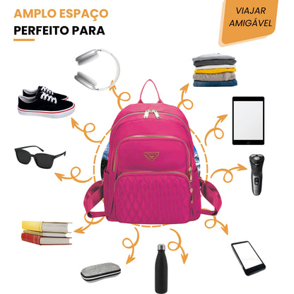 Amarílis Nylon Santino Pink Backpack Bag SAB412U47