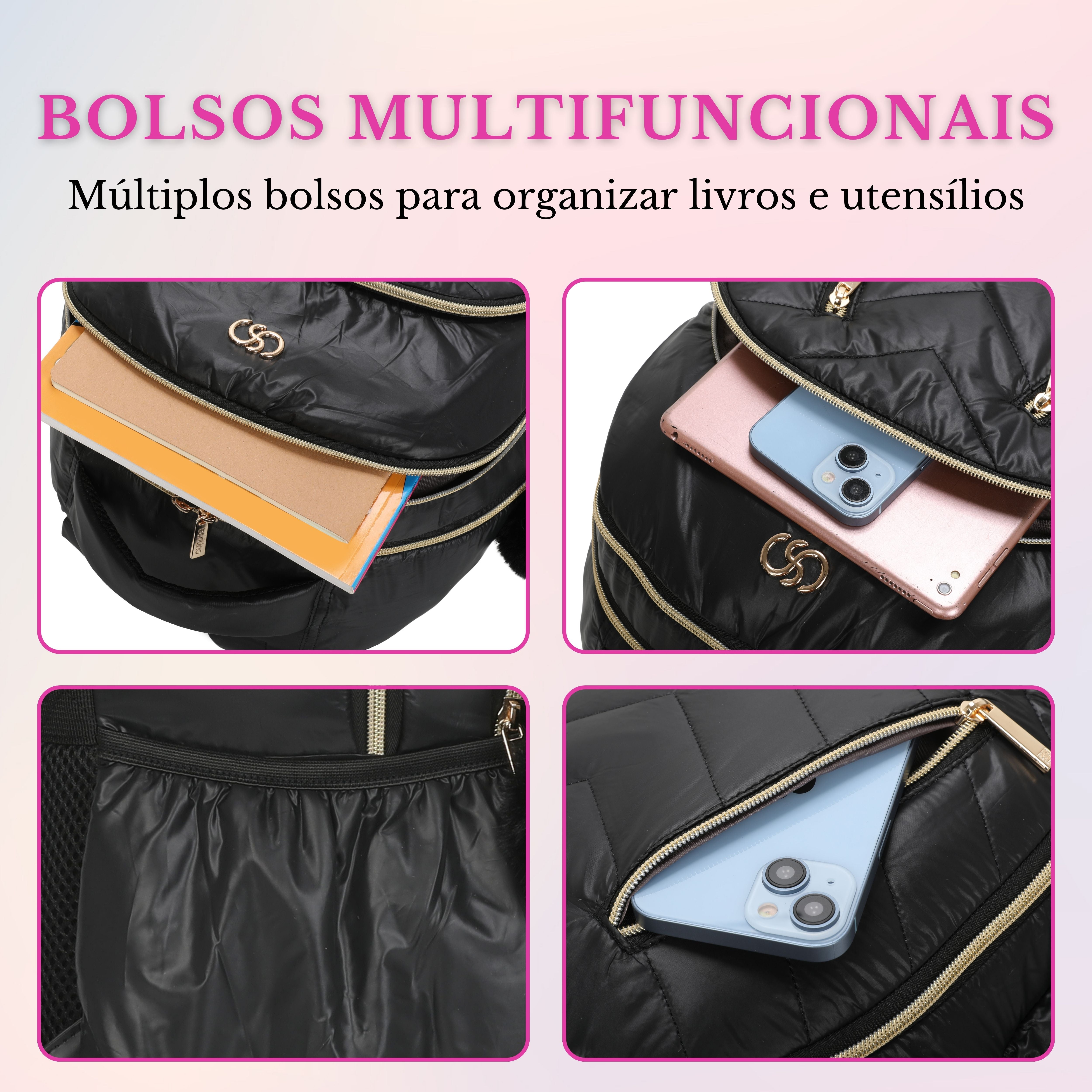 Meghan Santino Backpack Bag - SAB413U01 - Black
