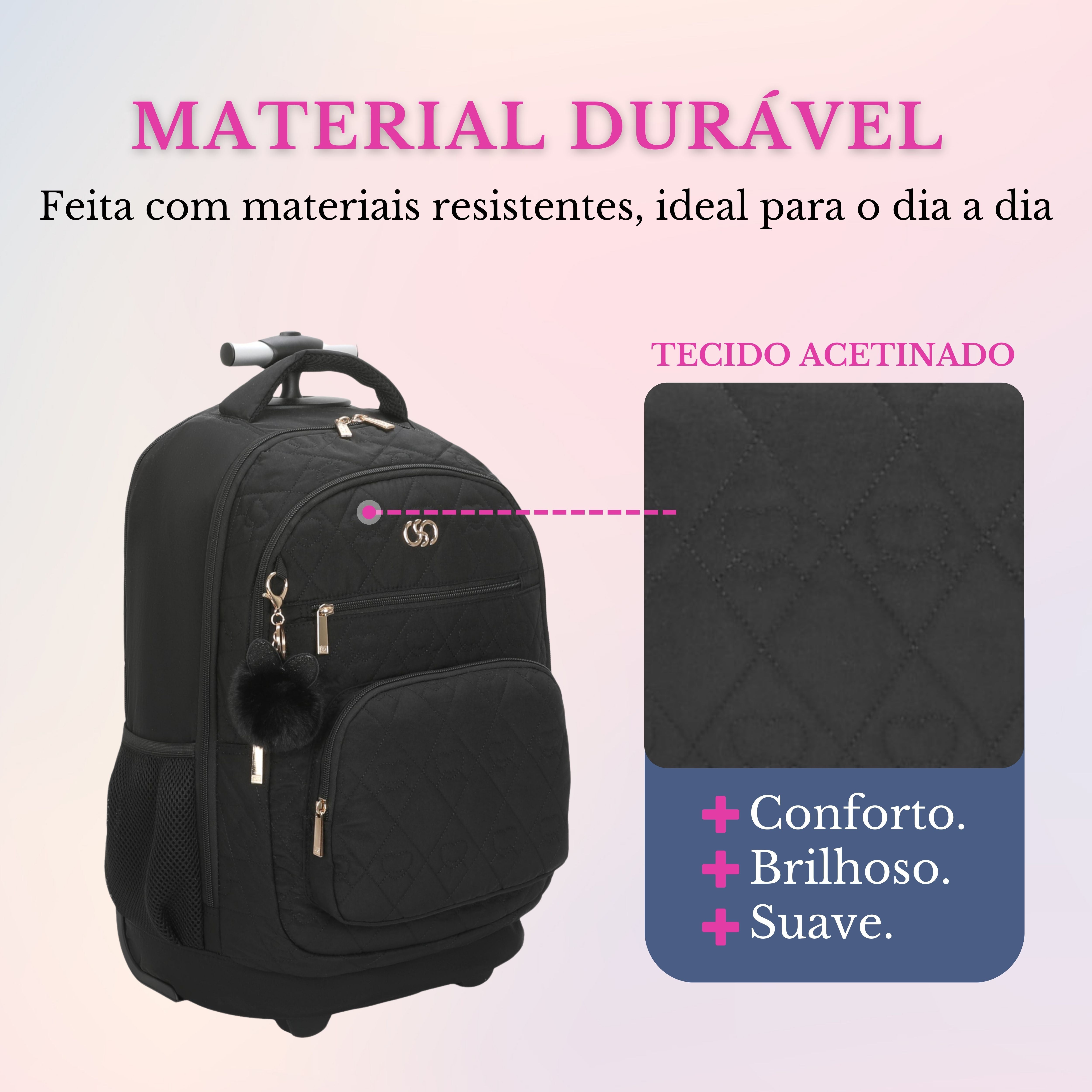 Cairo Laptop Backpack with Wheels Santino SAC200U Black