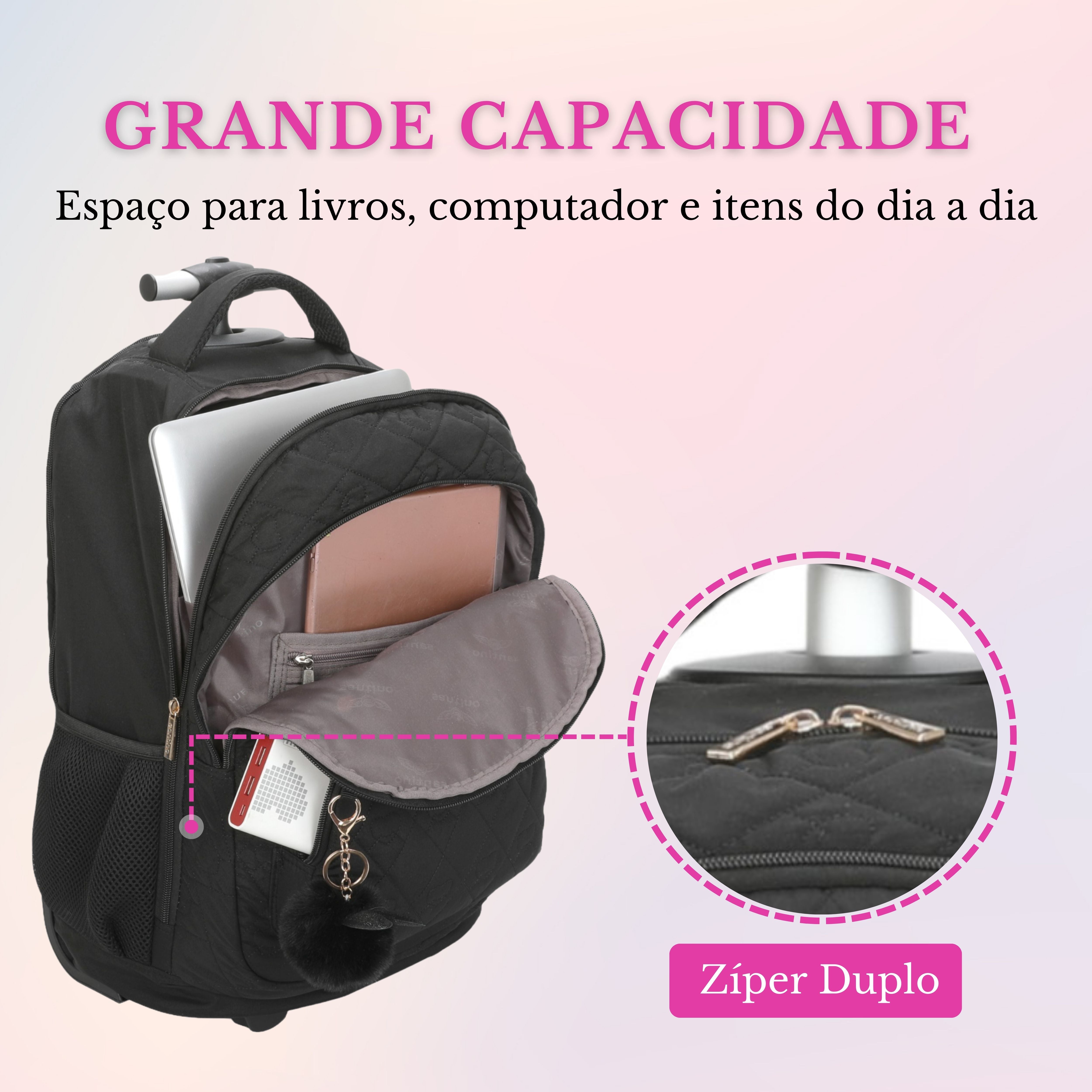 Cairo Laptop Backpack with Wheels Santino SAC200U Black