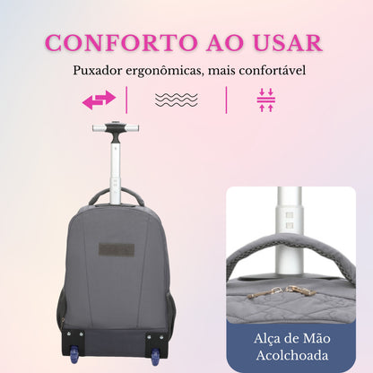 Mochila Notebook Cairo Com Rodas Santino   SAC200U Cinza