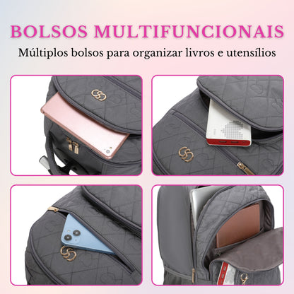 Mochila Notebook Cairo Com Rodas Santino   SAC200U Cinza