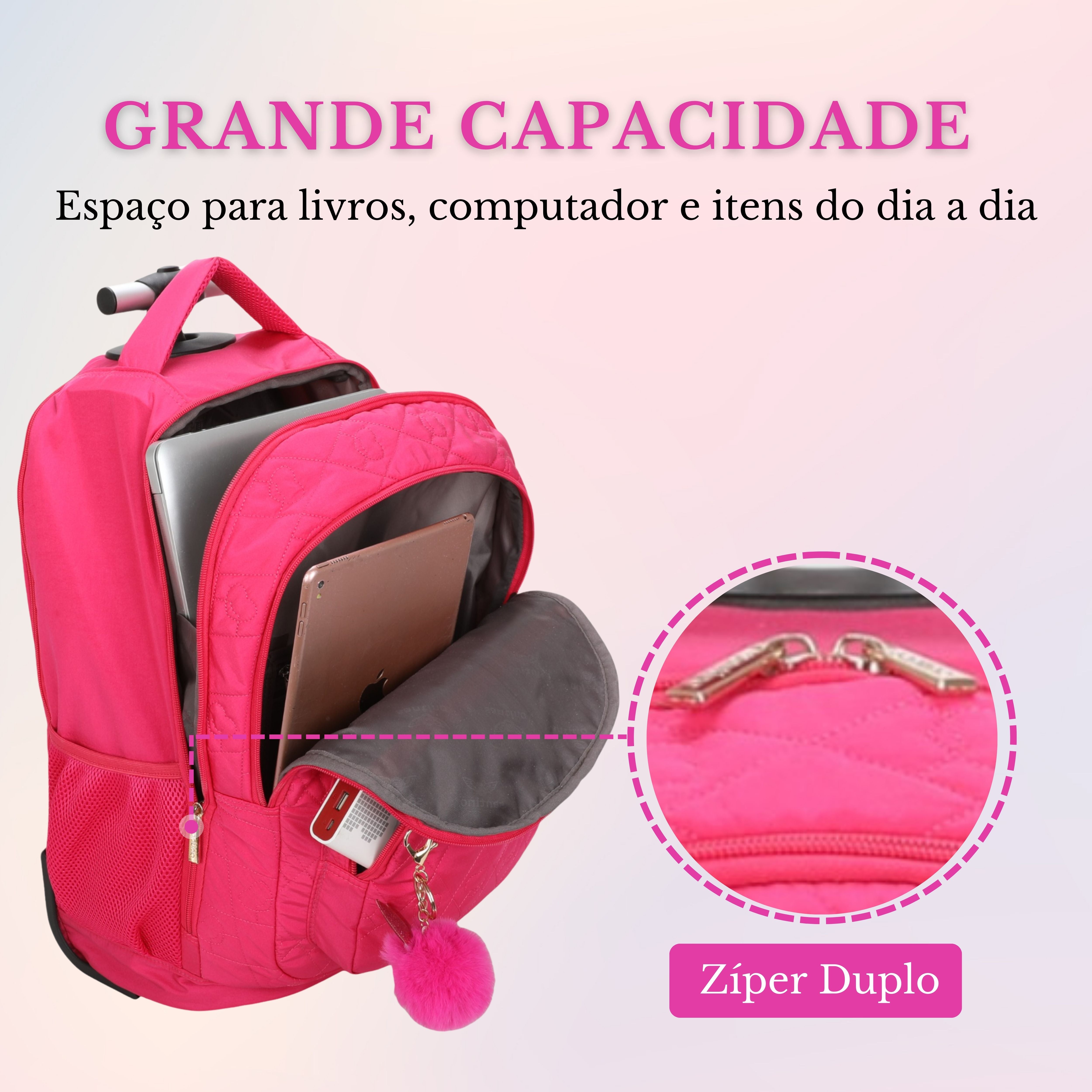 Cairo Notebook Backpack With Wheels Santino SAC200U Pink