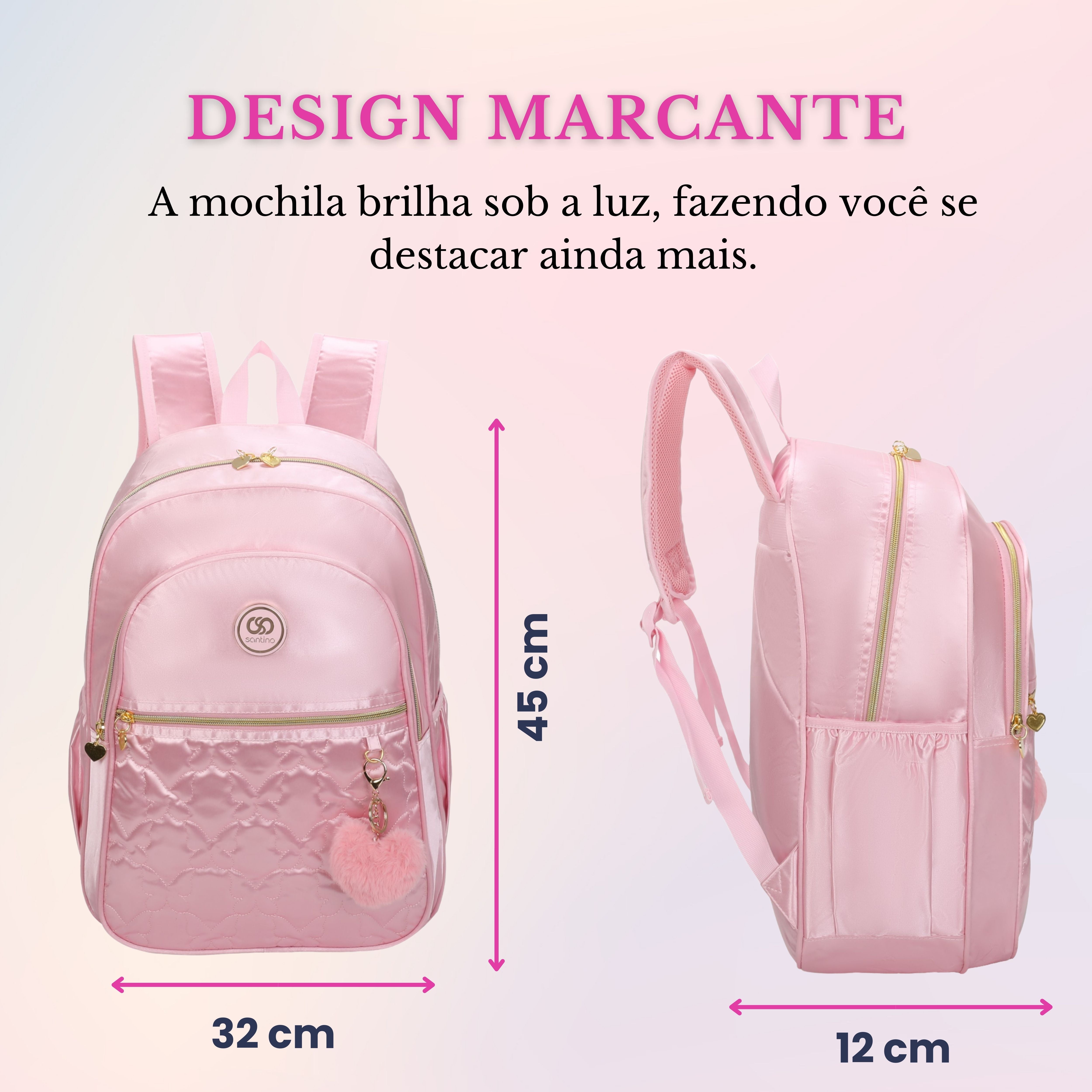 Sweet Girl Butterfly Backpack by Santino Polyester SAM230U Pink