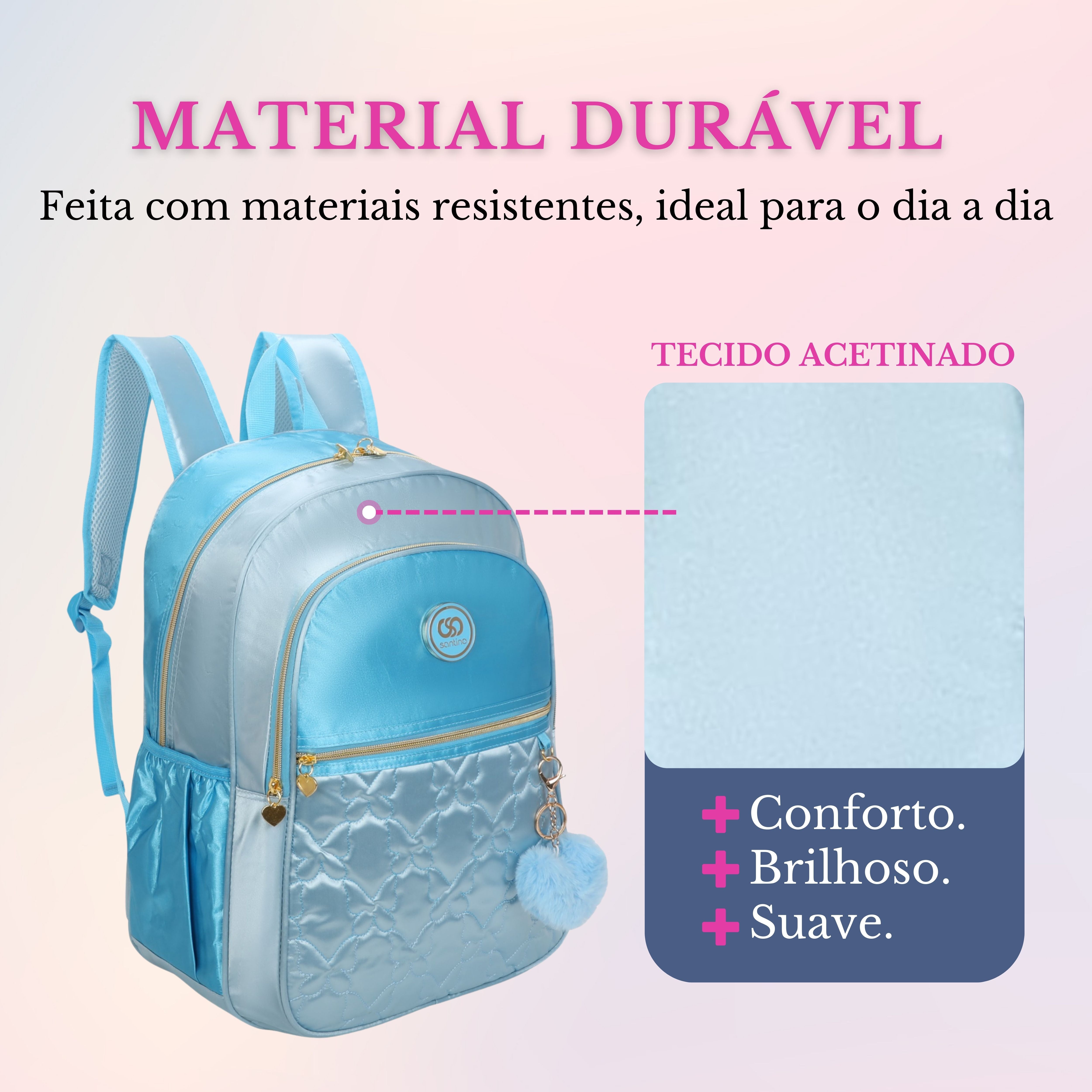 Sweet Girl Butterfly Backpack by Santino Polyester SAM230U Light Blue