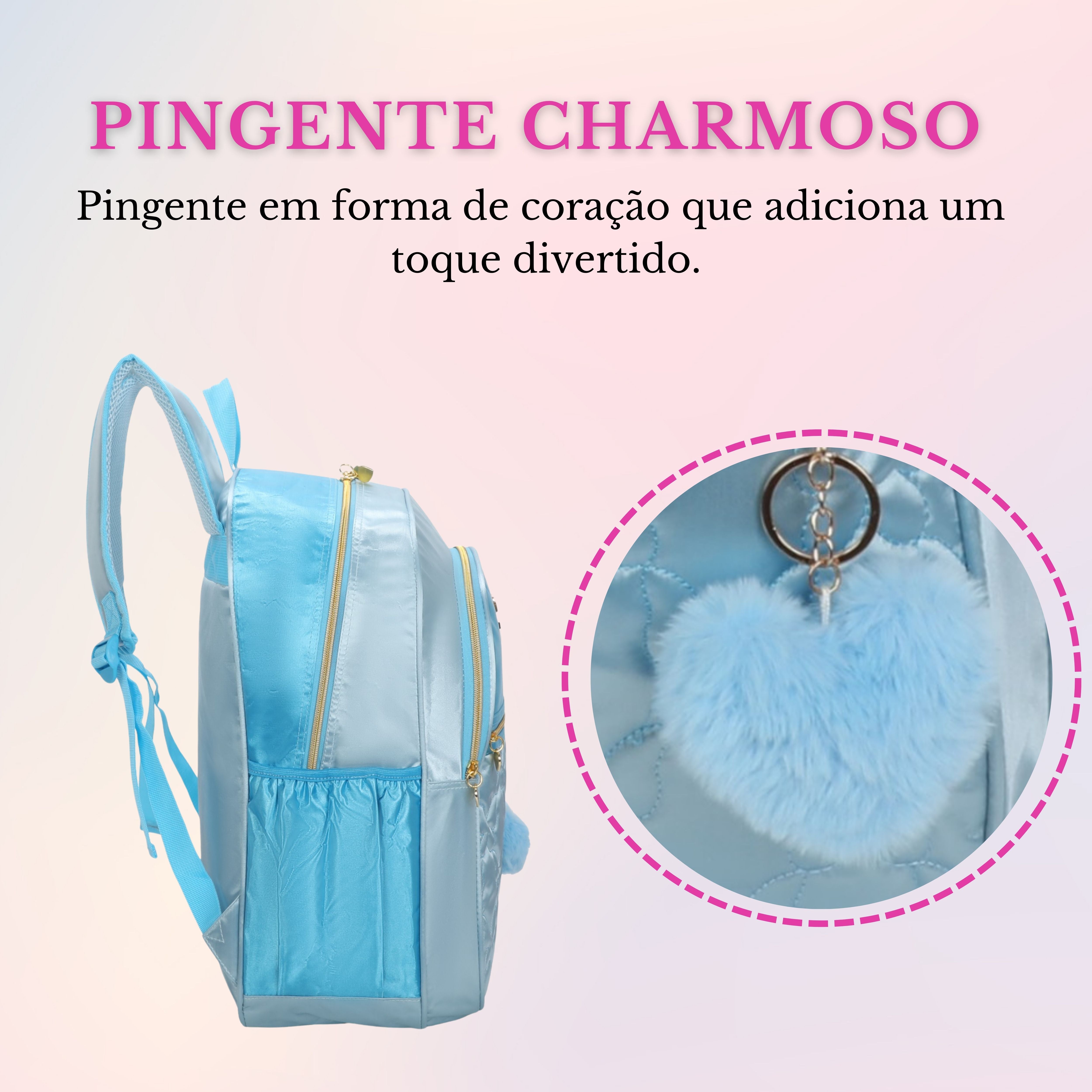 Sweet Girl Butterfly Backpack by Santino Polyester SAM230U Light Blue