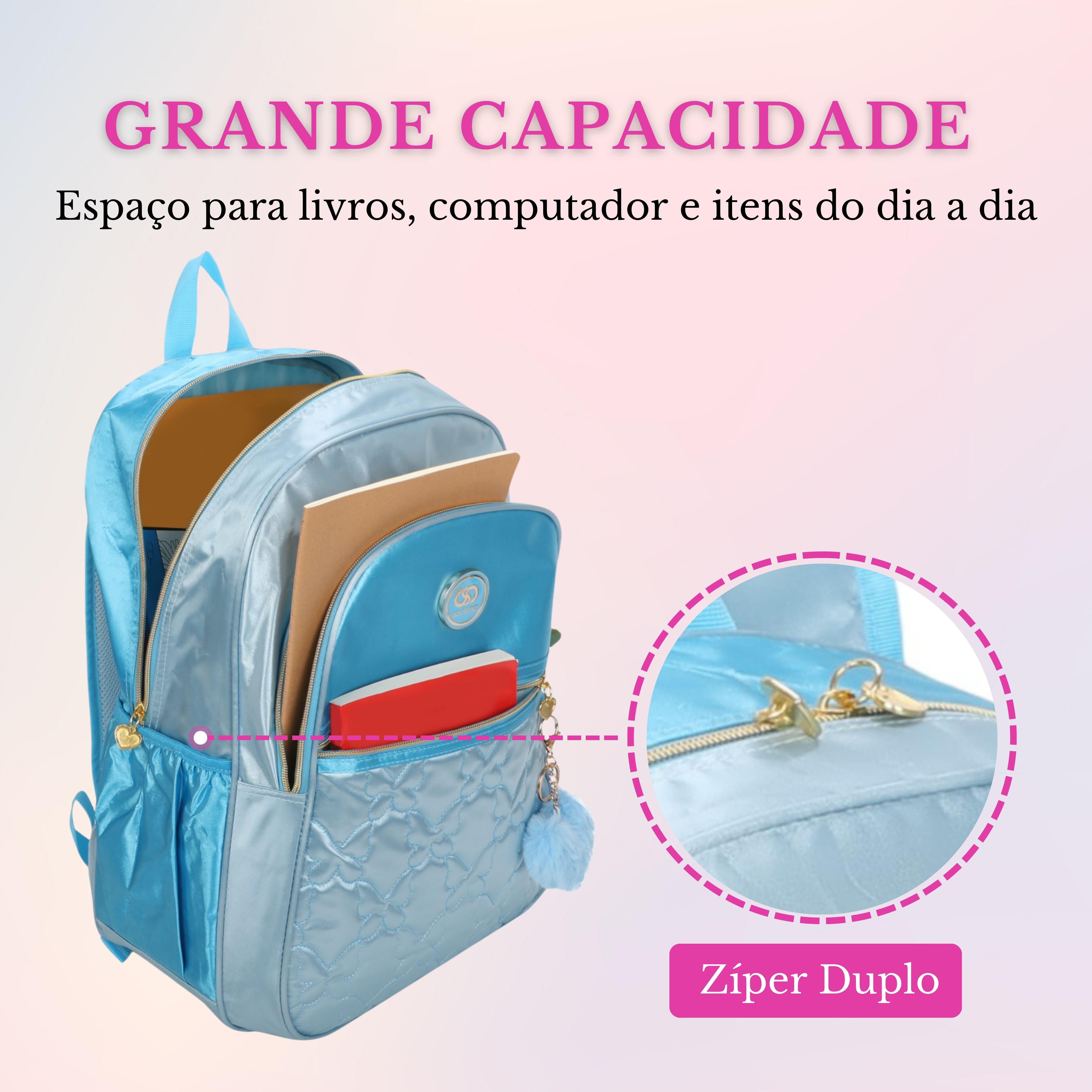 Sweet Girl Butterfly Backpack by Santino Polyester SAM230U Light Blue
