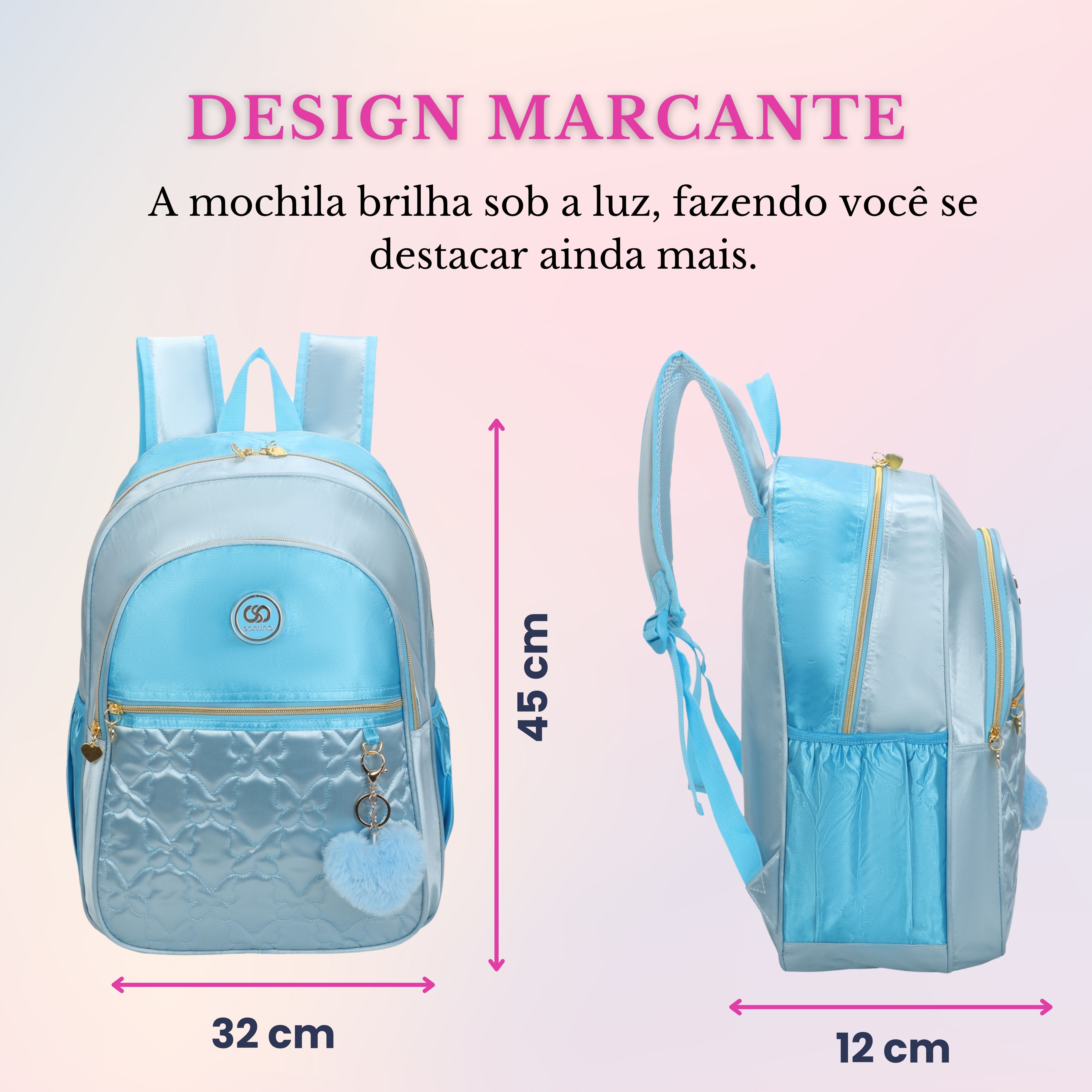 Sweet Girl Butterfly Backpack by Santino Polyester SAM230U Light Blue