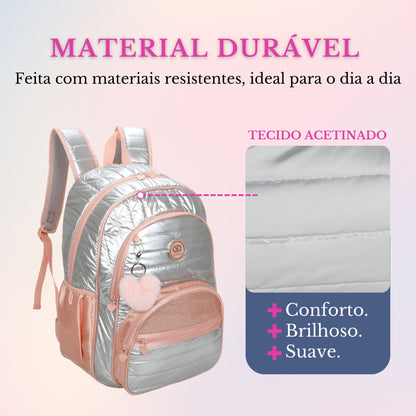 Sweet Girl Silver Wish Backpack by Santino Polyester SAM233U Light Pink