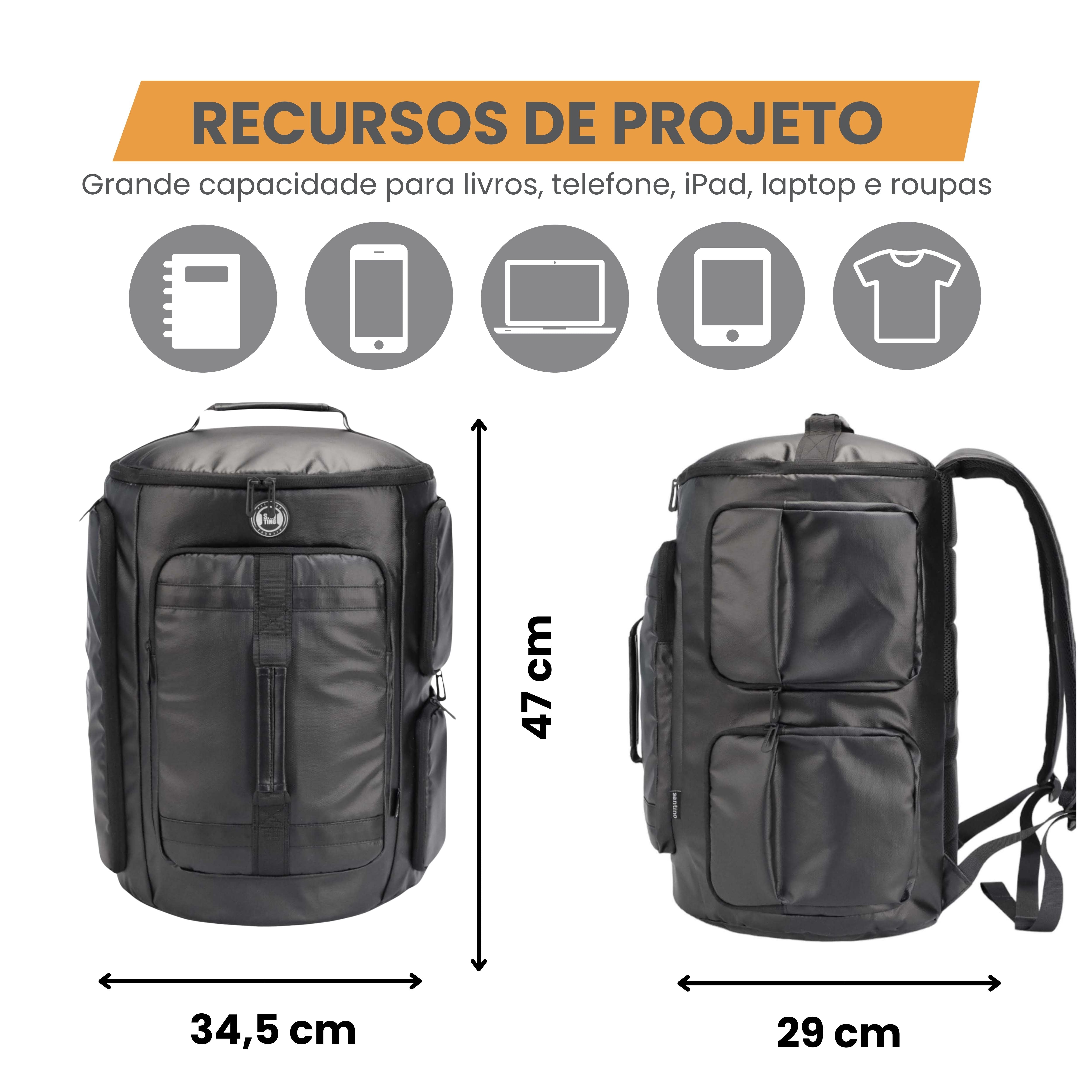 Urban Strong Santino Camping Notebook Backpack Black SAN270u