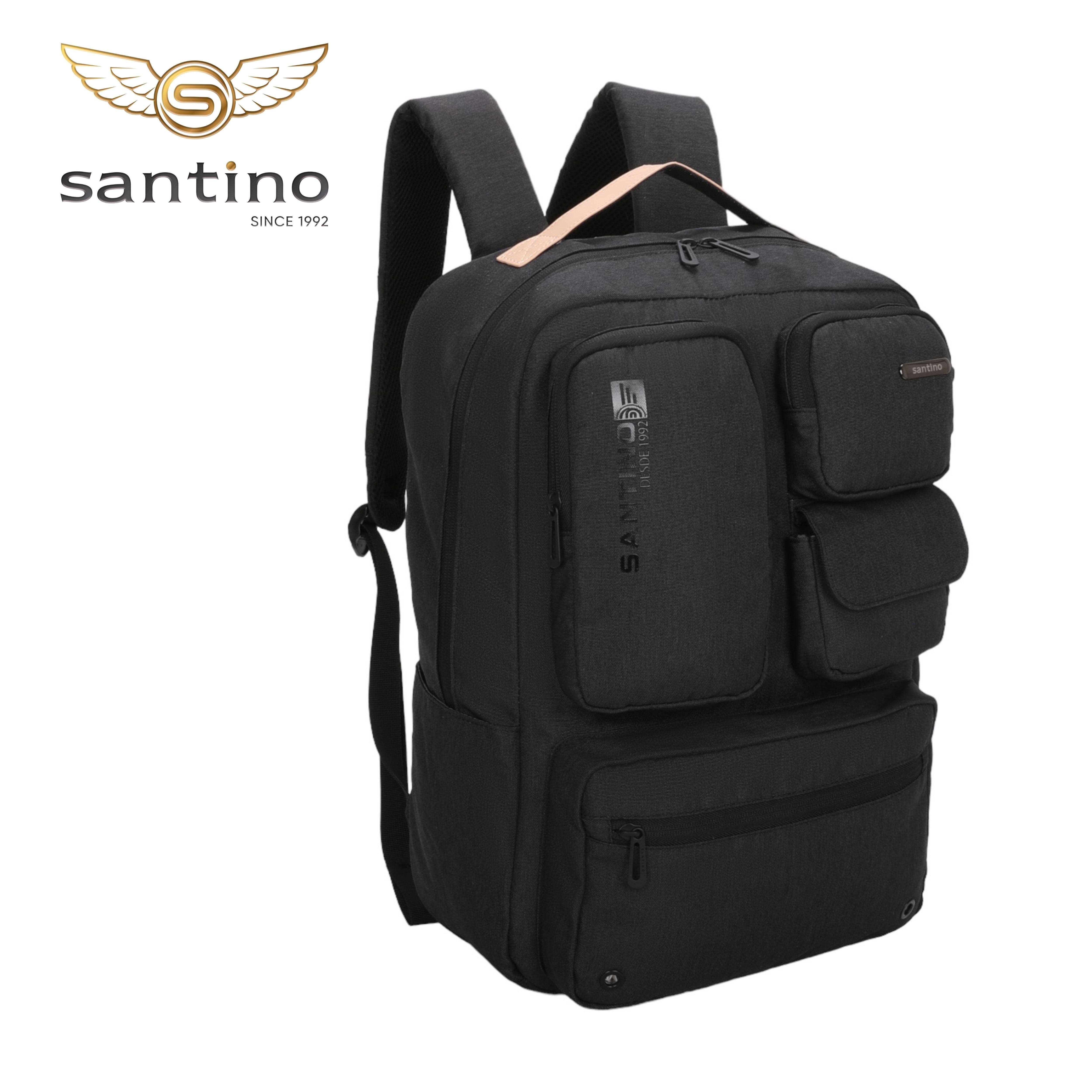 Pop Organizer by Santino Black Polyester Notebook Backpack