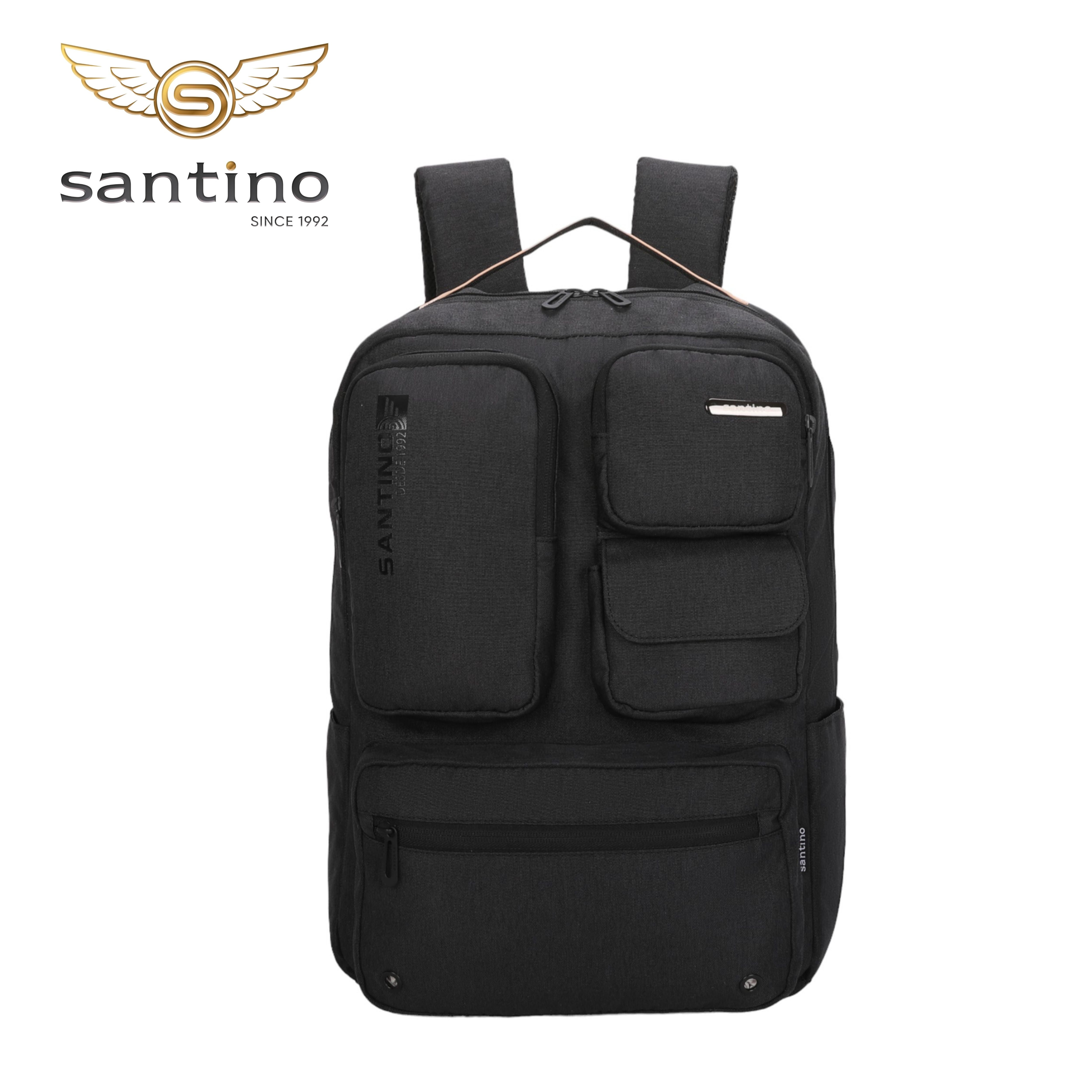 Pop Organizer by Santino Black Polyester Notebook Backpack