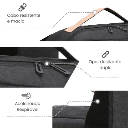 Pop Organizer by Santino Black Polyester Notebook Backpack