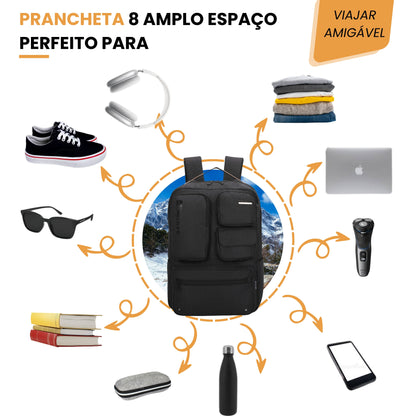 Pop Organizer by Santino Black Polyester Notebook Backpack