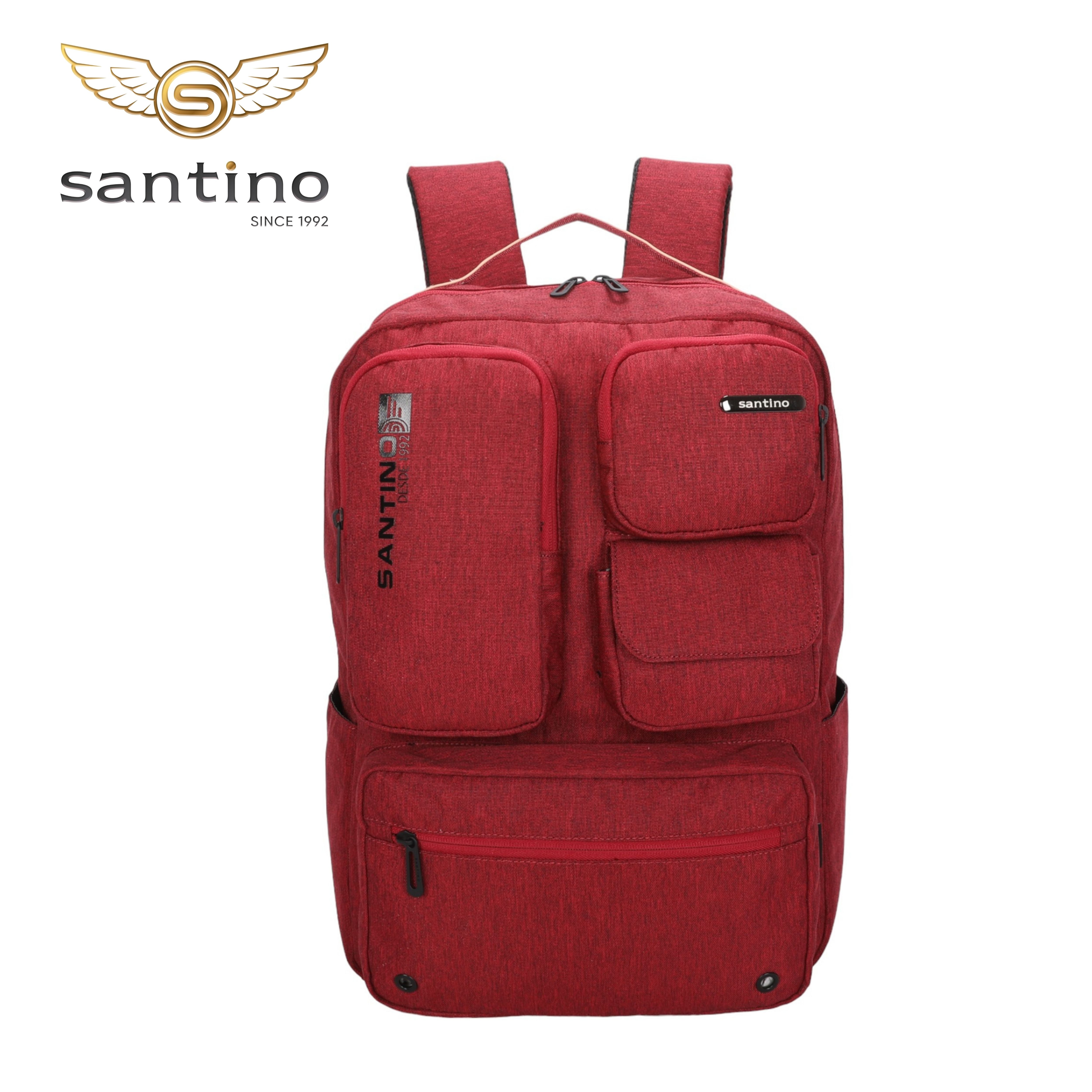 Pop Organizer Notebook Backpack by Santino Red Polyester