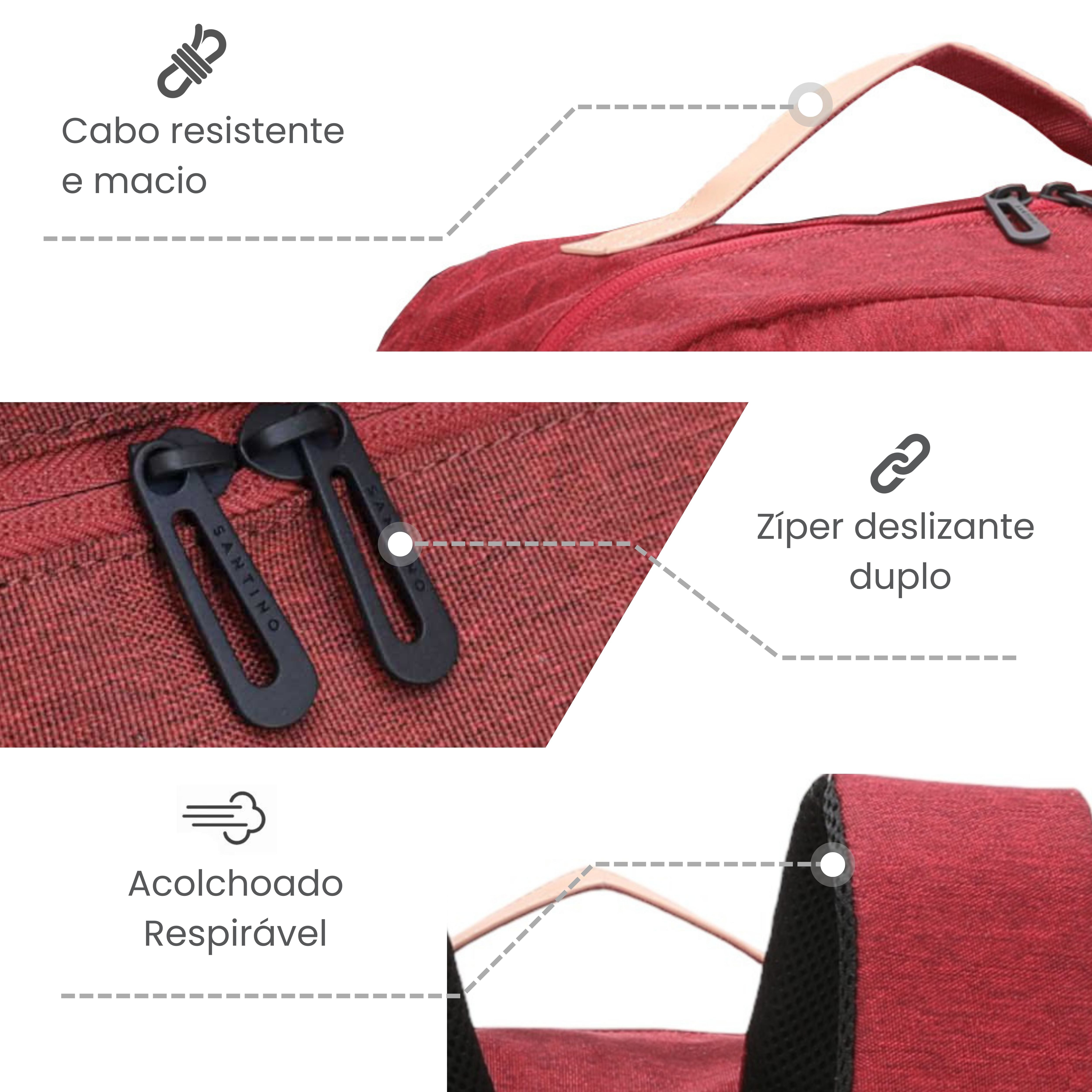 Pop Organizer Notebook Backpack by Santino Red Polyester
