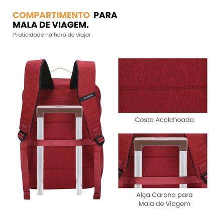 Pop Organizer Notebook Backpack by Santino Red Polyester