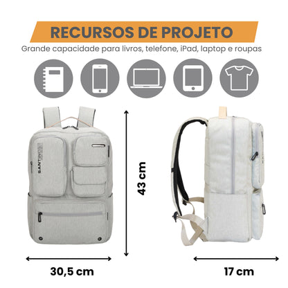 Pop Organizer Notebook Backpack by Santino Polyester Gray
