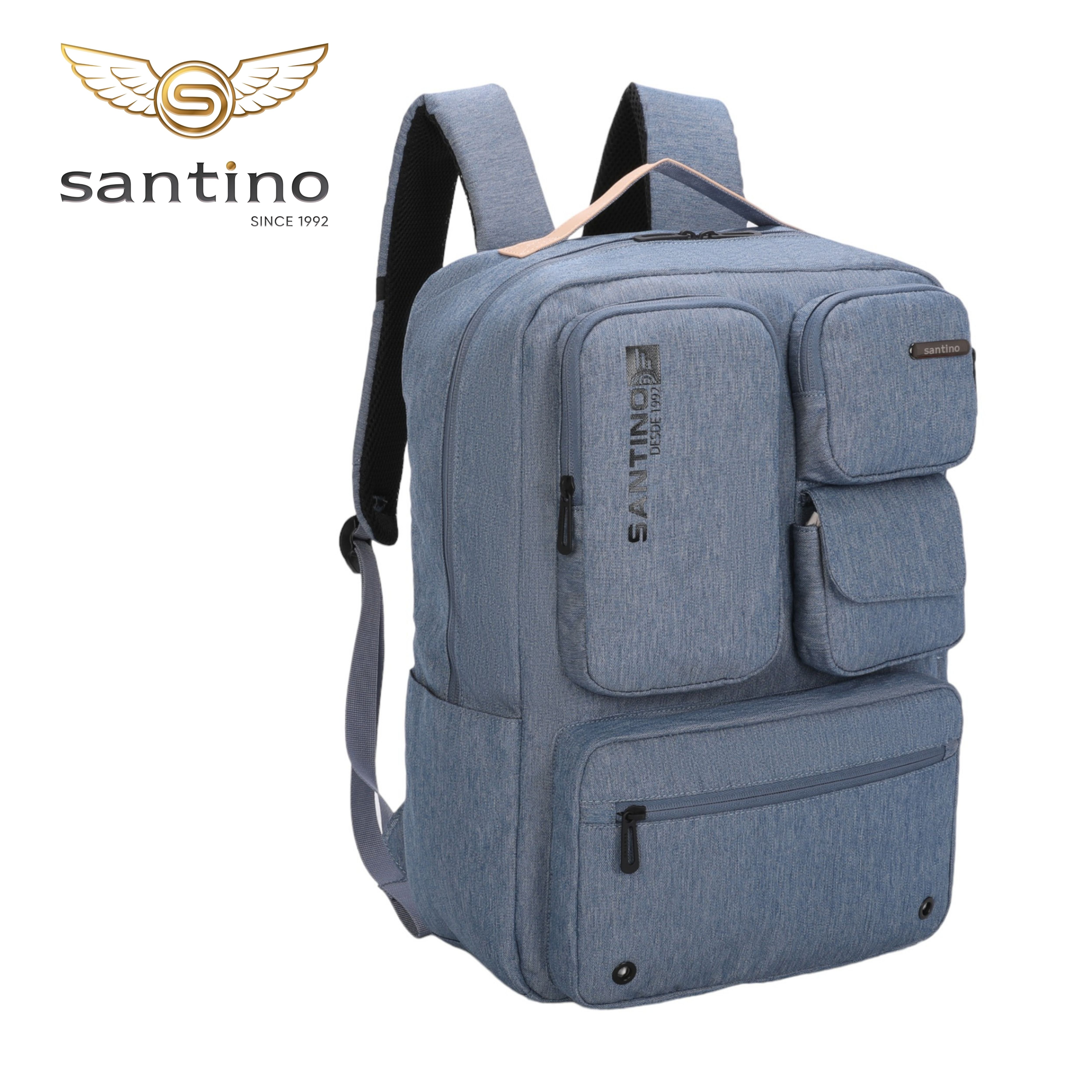Pop Organizer Notebook Backpack by Santino Polyester Blue