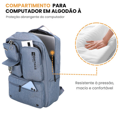 Pop Organizer Notebook Backpack by Santino Polyester Blue