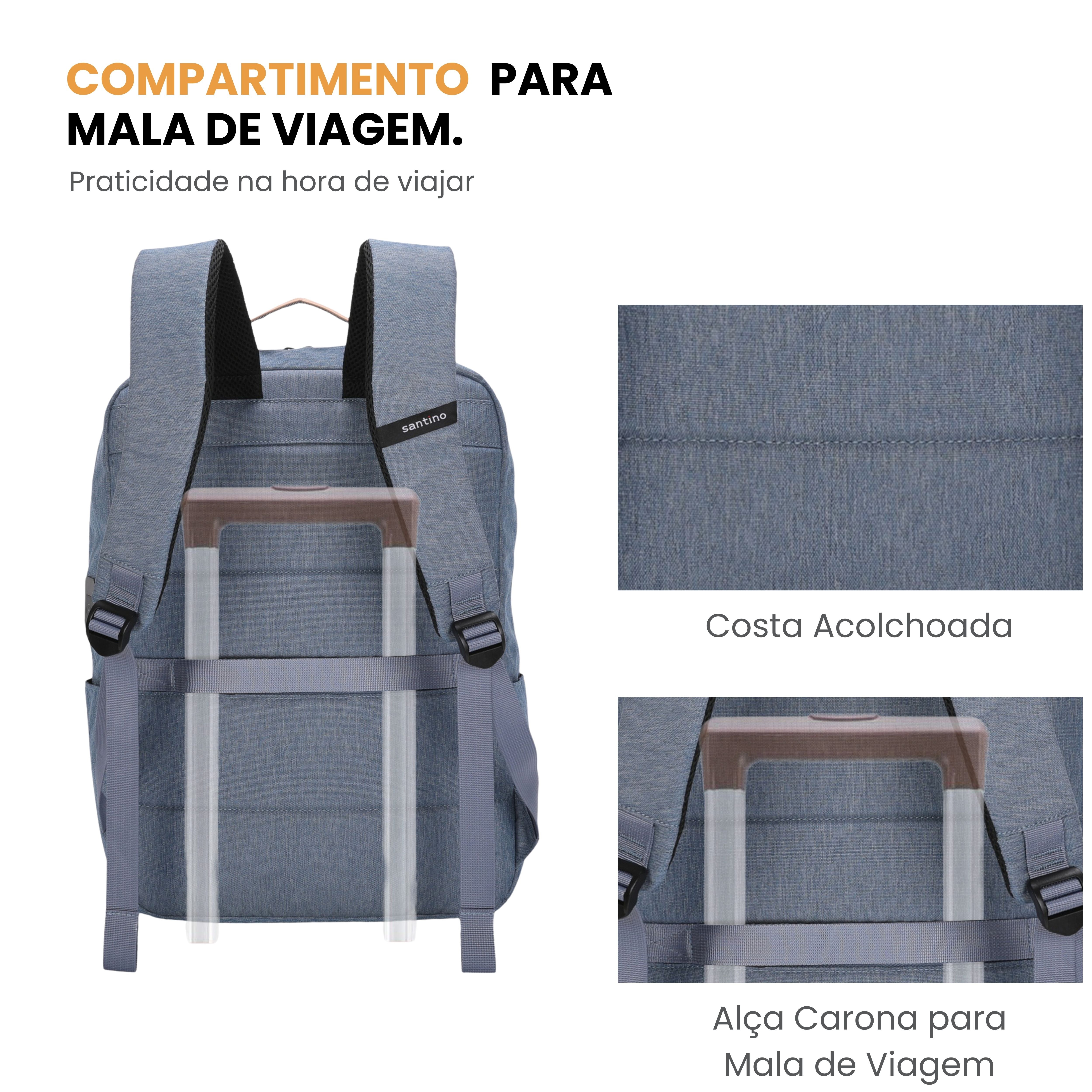 Pop Organizer Notebook Backpack by Santino Polyester Blue