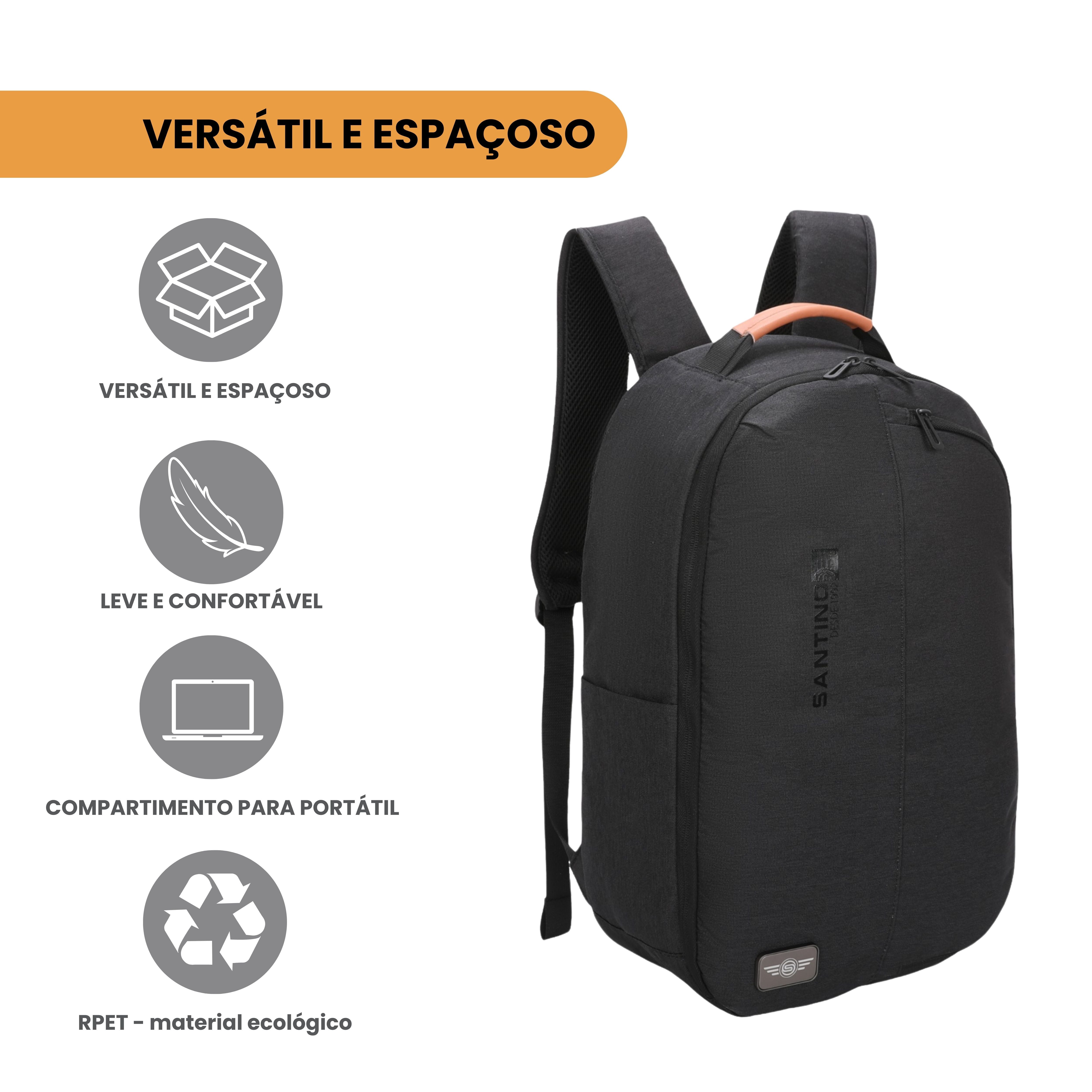 Trend by Santino Black Polyester Notebook Backpack