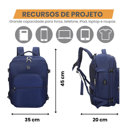 Oslo Pol Santino Laptop Backpack - SAN405U Navy Blue