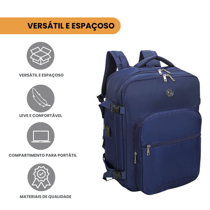 Oslo Pol Santino Laptop Backpack - SAN405U Navy Blue