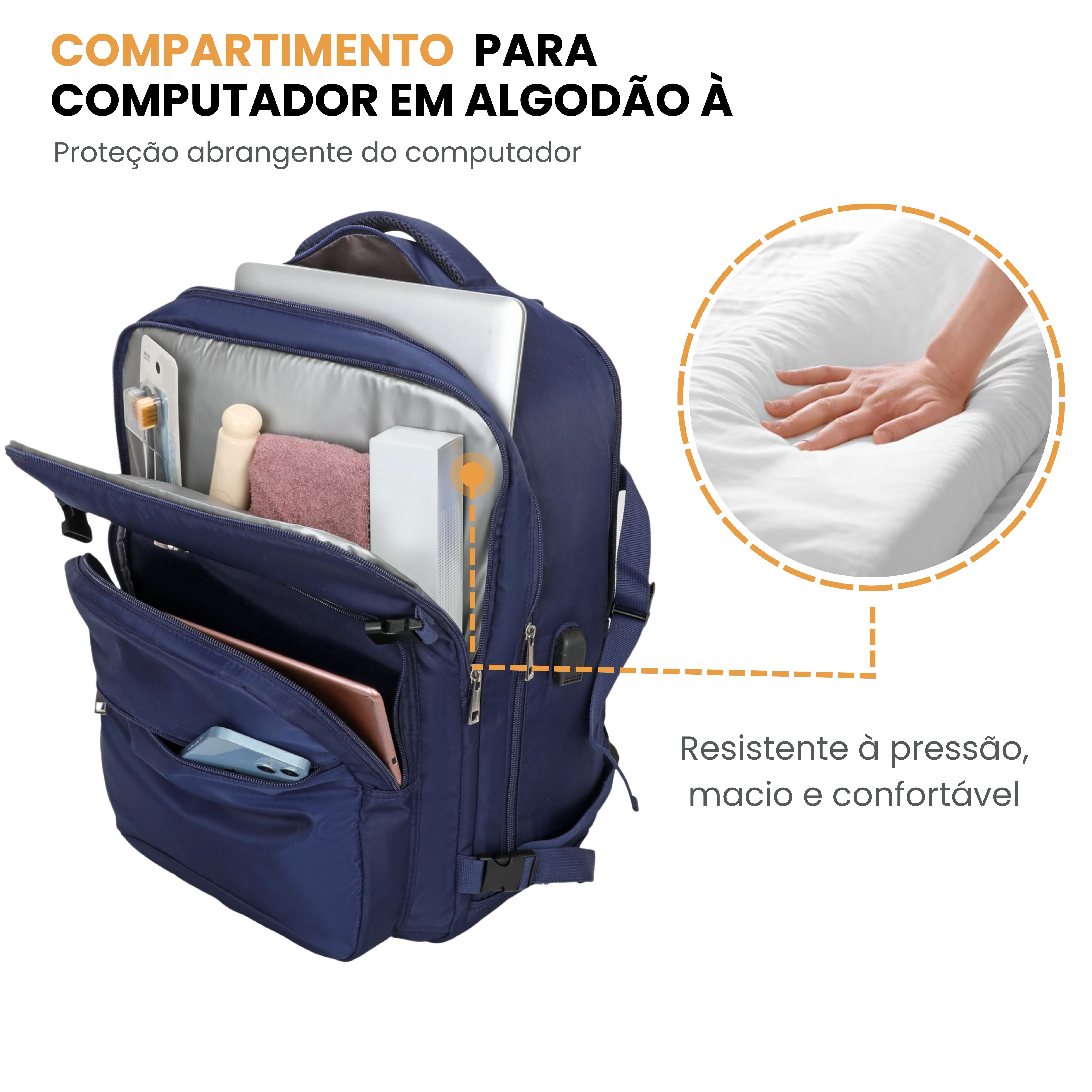 Oslo Pol Santino Laptop Backpack - SAN405U Navy Blue