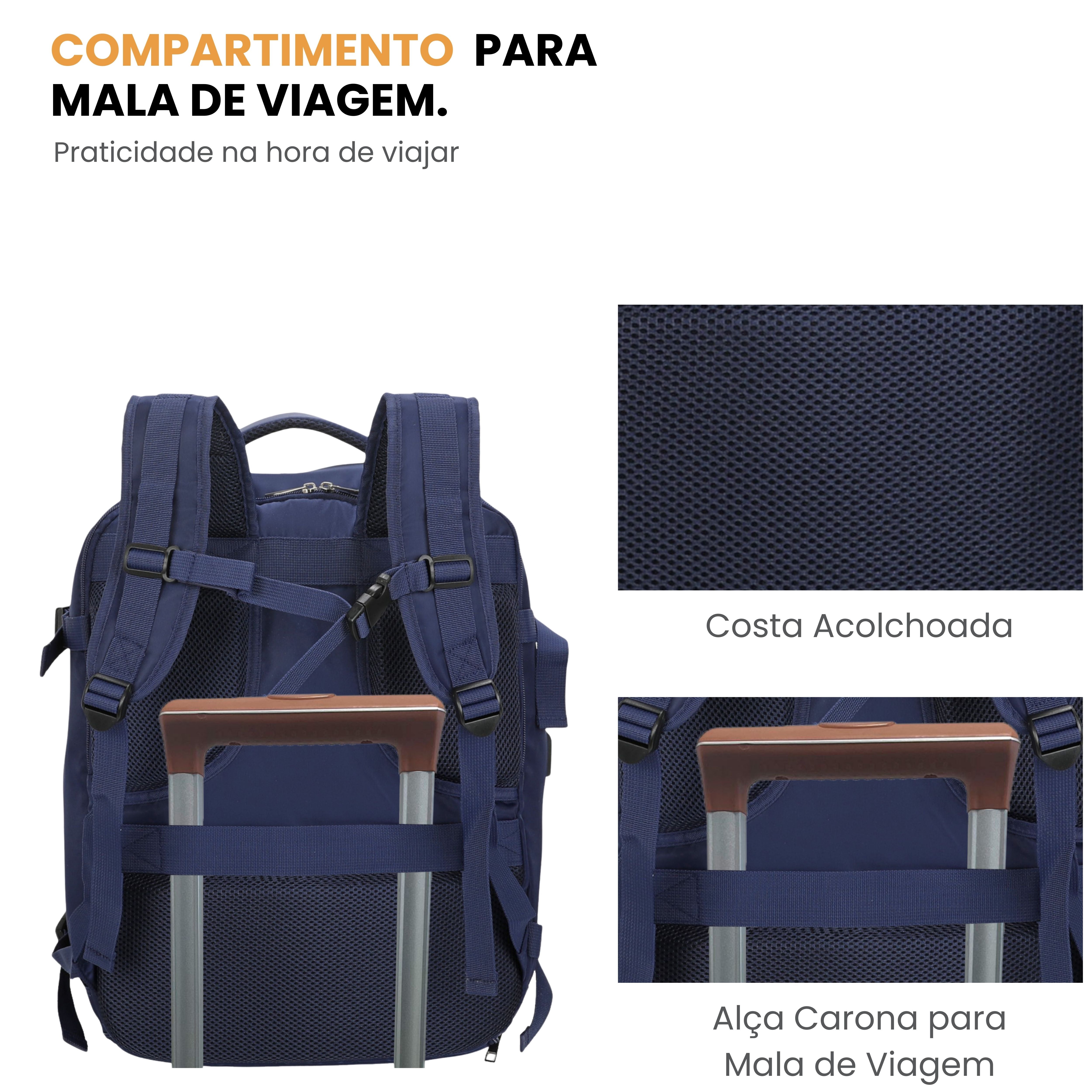 Oslo Pol Santino Laptop Backpack - SAN405U Navy Blue