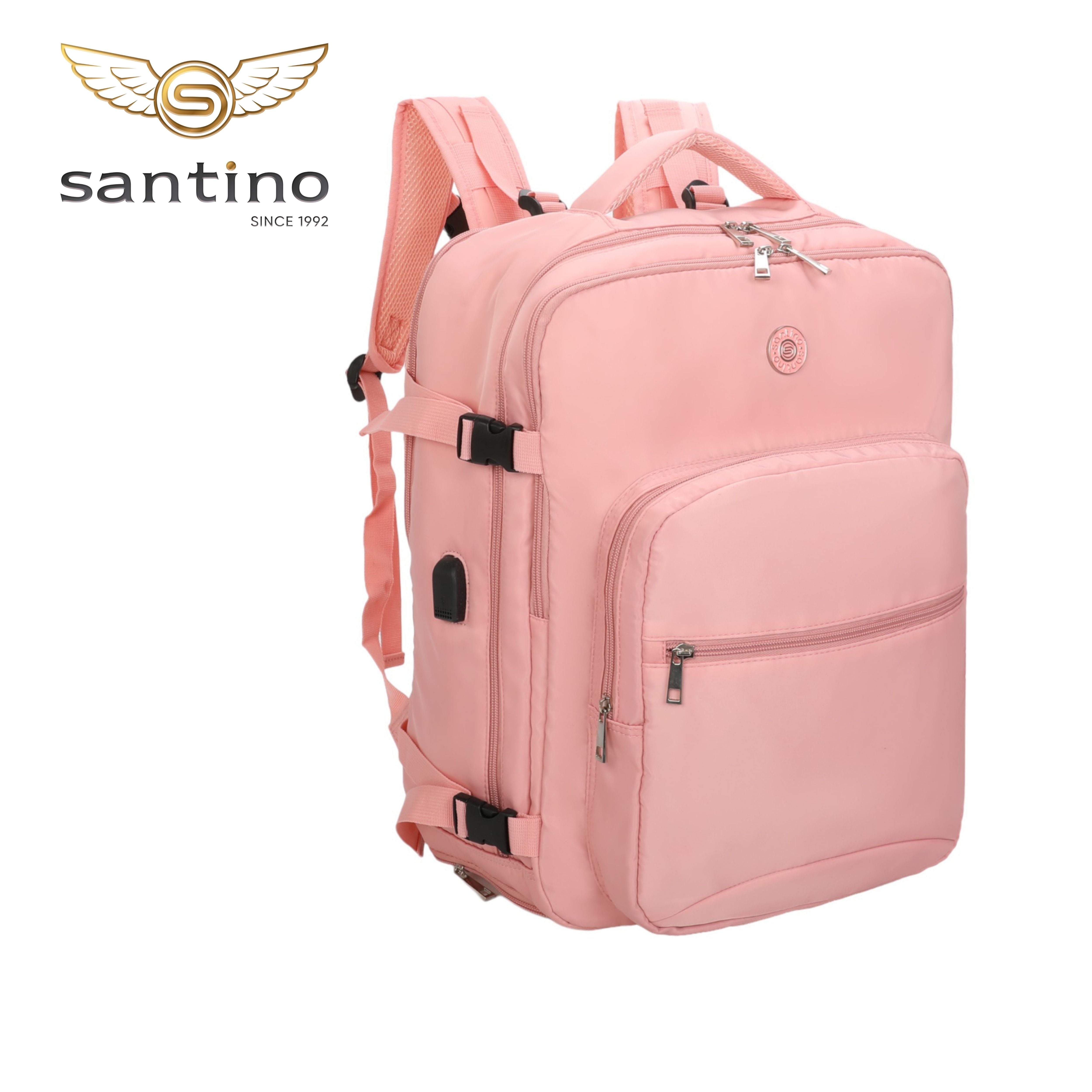 Oslo Pol Santino Laptop Backpack - SAN405U Light Pink