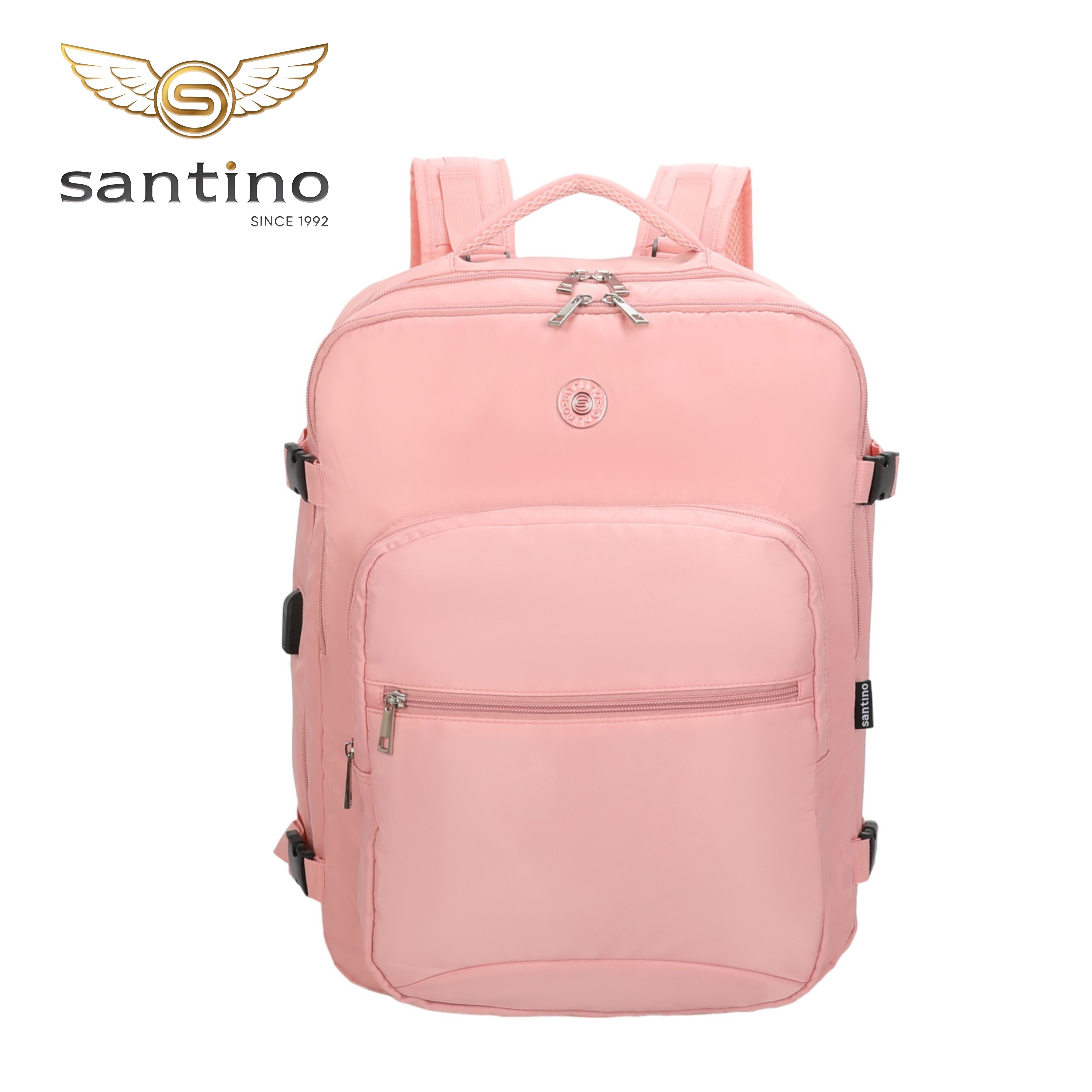 Oslo Pol Santino Laptop Backpack - SAN405U Light Pink