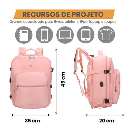 Oslo Pol Santino Laptop Backpack - SAN405U Light Pink