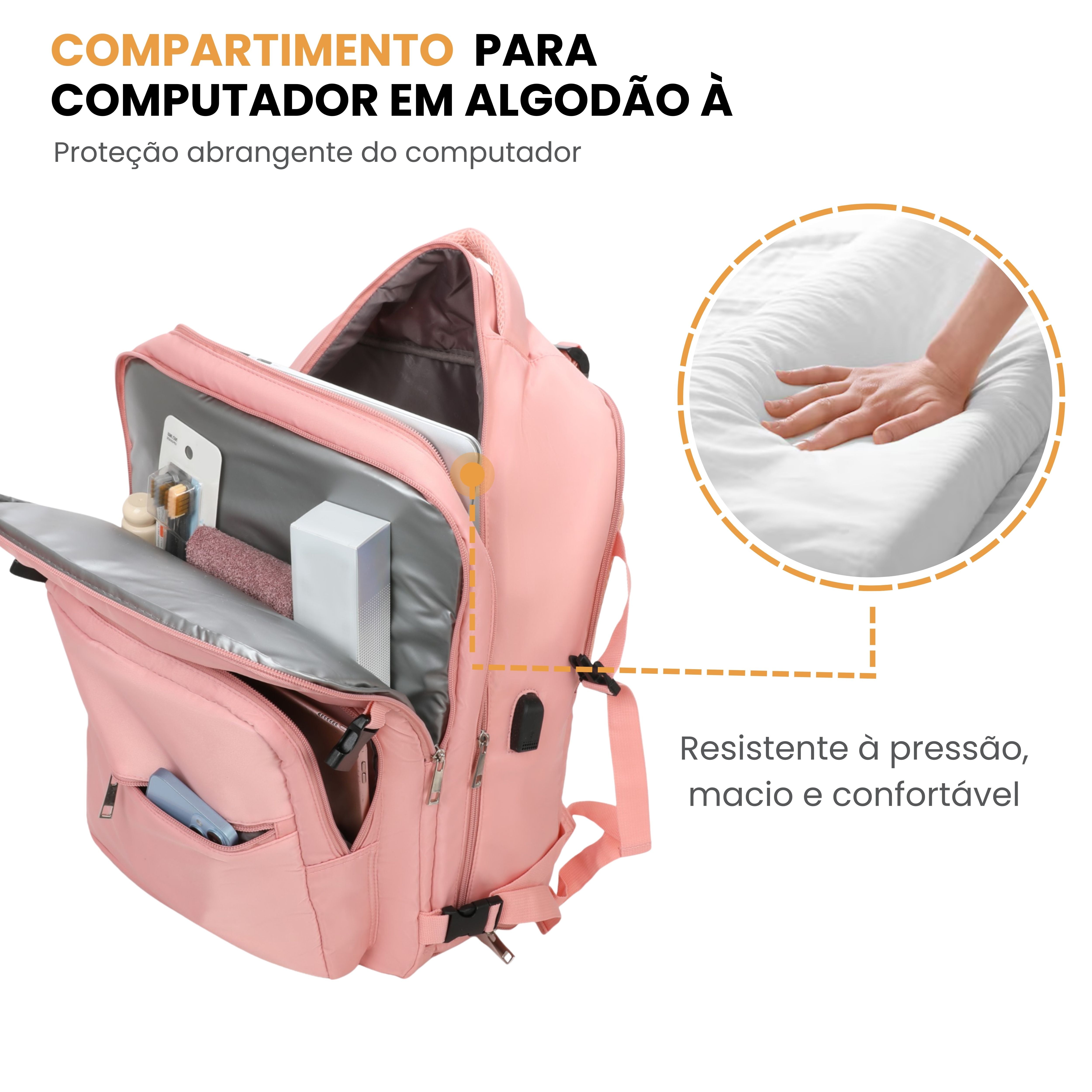 Oslo Pol Santino Laptop Backpack - SAN405U Light Pink