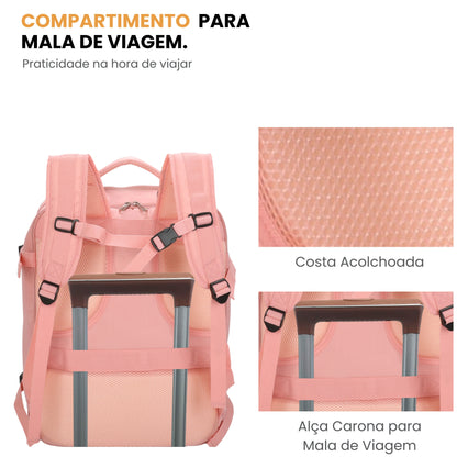 Oslo Pol Santino Laptop Backpack - SAN405U Light Pink