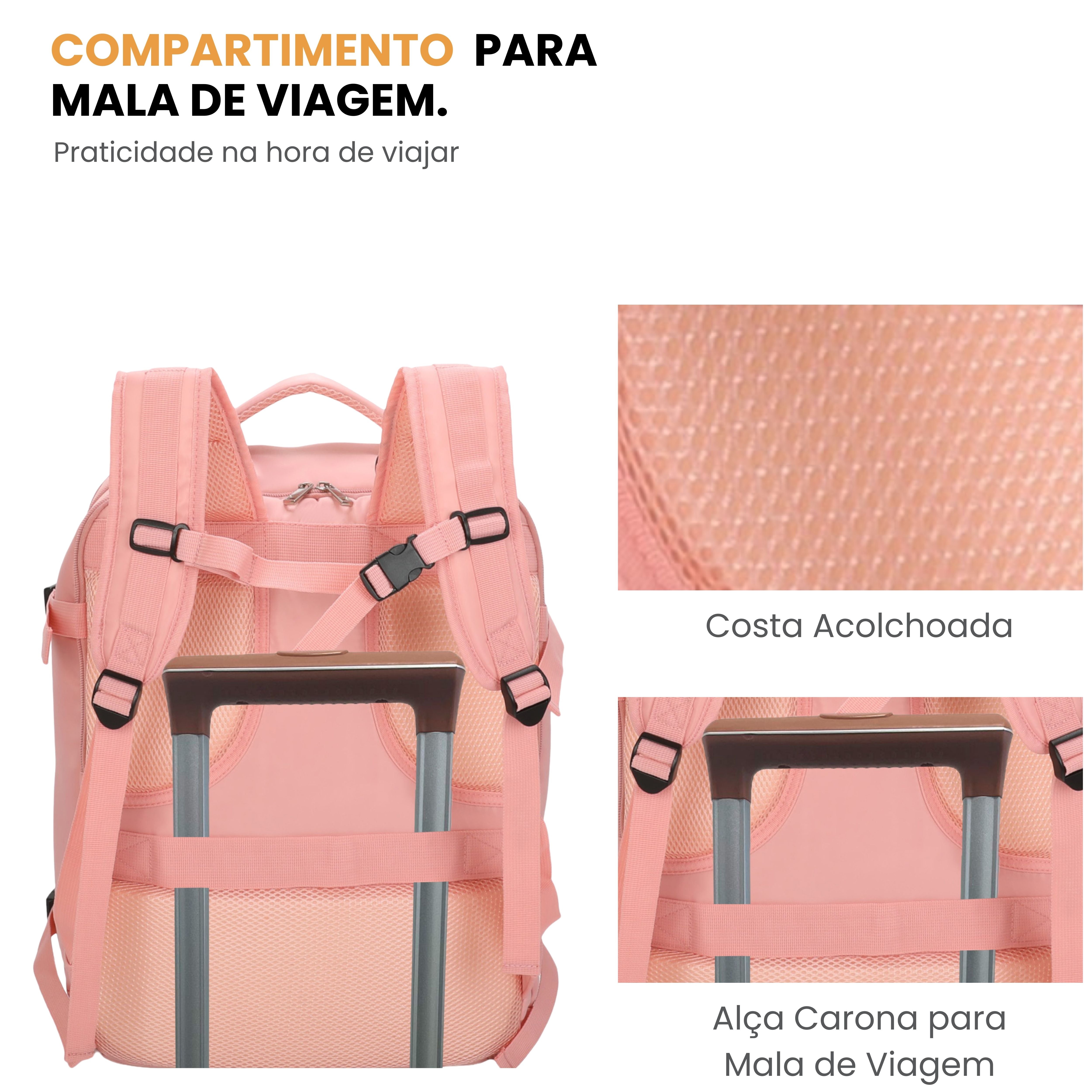 Oslo Pol Santino Laptop Backpack - SAN405U Light Pink