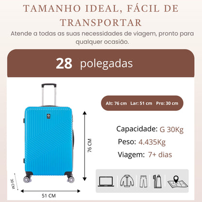 Santino Geometric Rigid 360° Travel Suitcase - ASAV7003G
