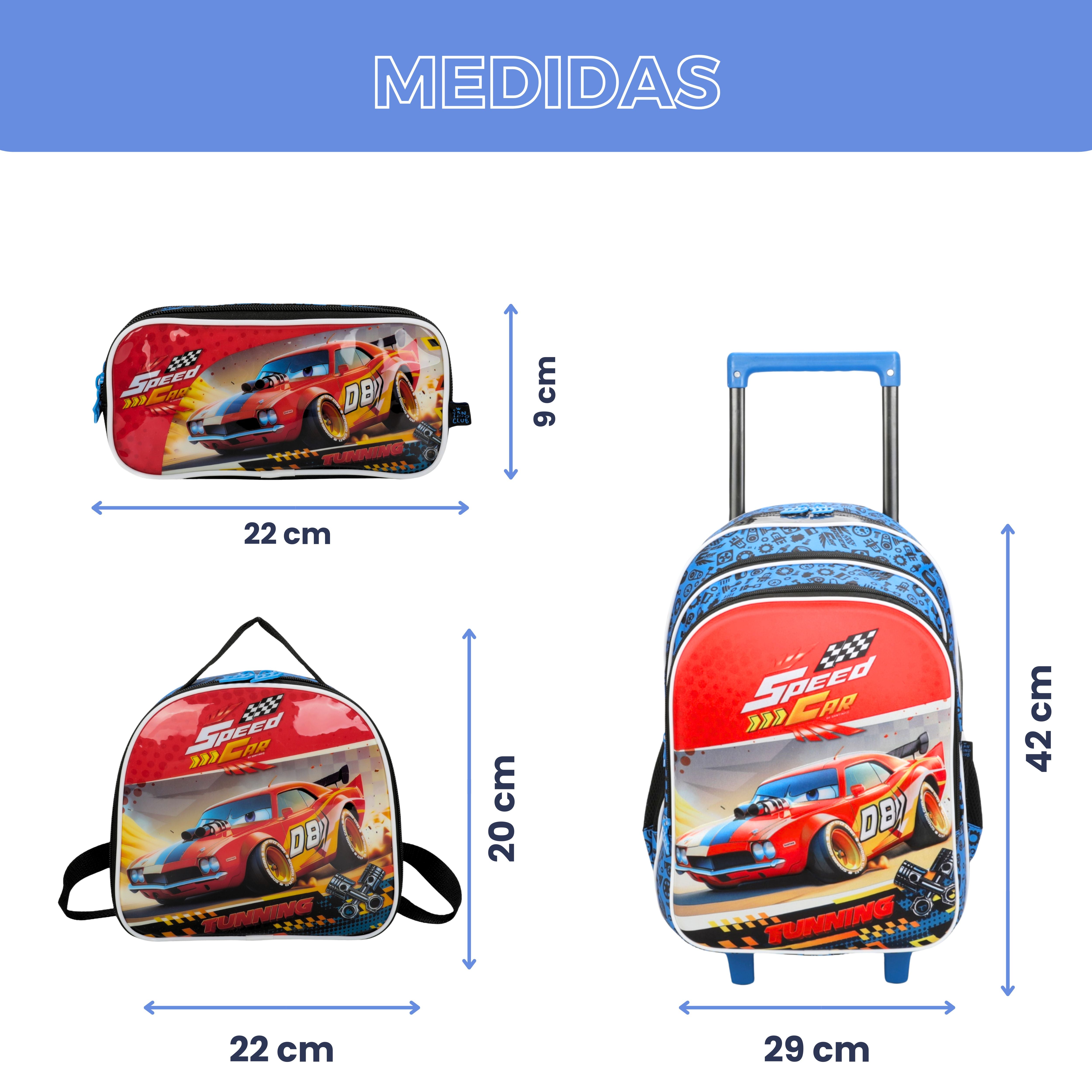 Speed ​​Car Champion by Santino Polyester Kids Kit SCK10U Navy Blue 