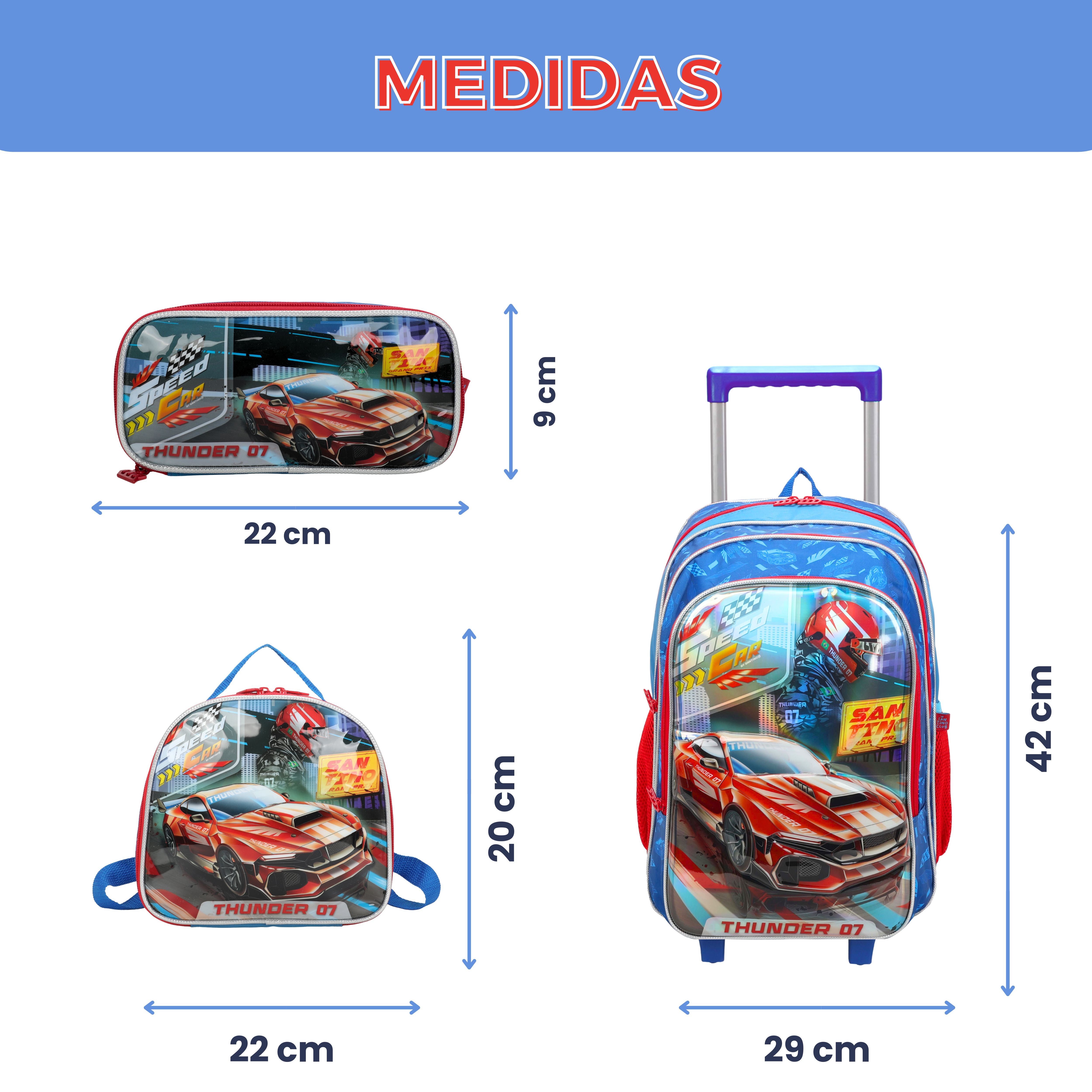 Speed ​​Car Backpack Kit by Santino Pol SCK11U Navy Blue