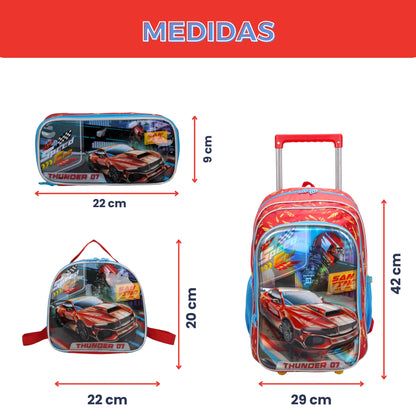 Speed ​​Car Tunning Race by Santino Polyester Kids Kit SCK11U Red